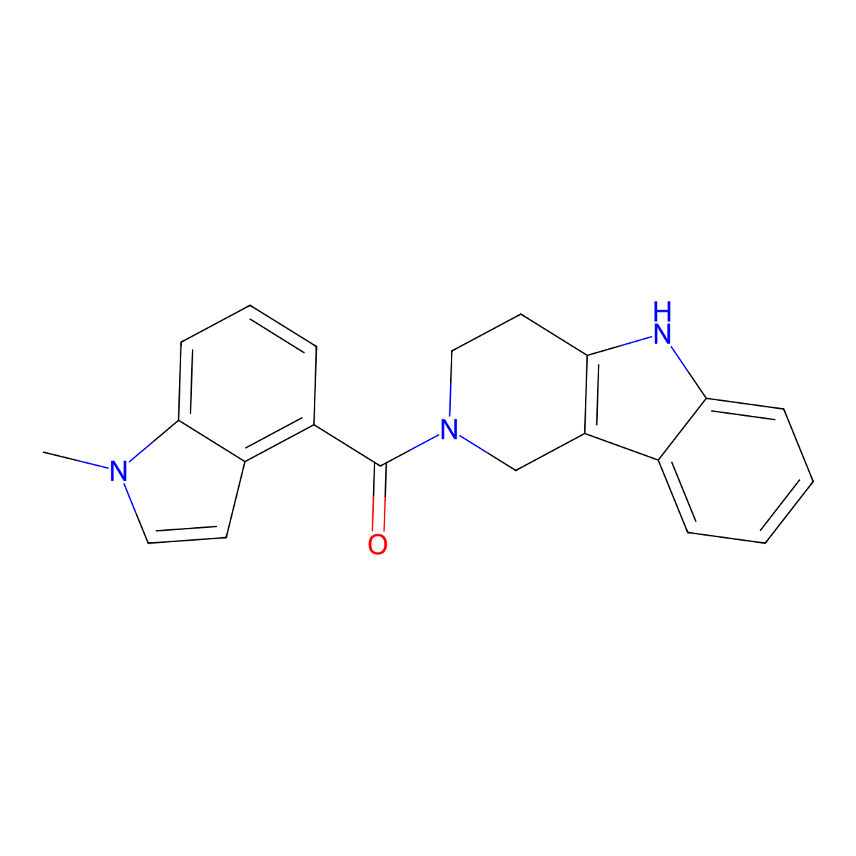 (1-methyl-1H-indol-4-yl)(1,3,4,5-tetrahydro-2H-pyrido[4,3-b]indol-2-yl)methanone molecular structure, CAS 1351679-53-2