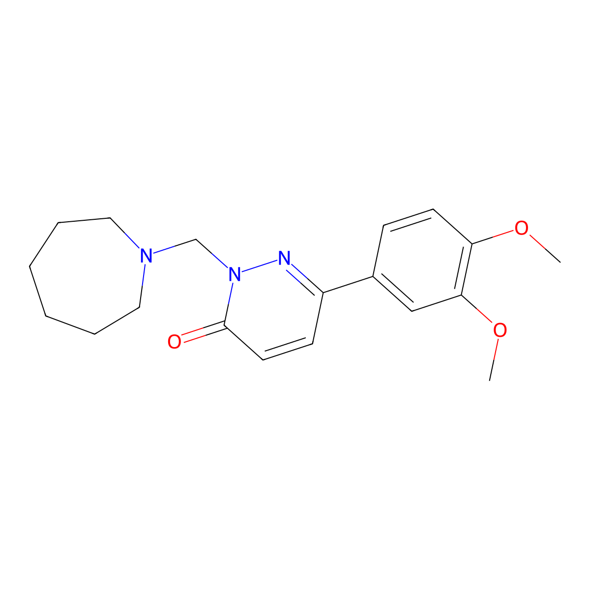 2-(azepan-1-ylmethyl)-6-(3,4-dimethoxyphenyl)pyridazin-3(2H)-one molecular structure, CAS 1351679-68-9