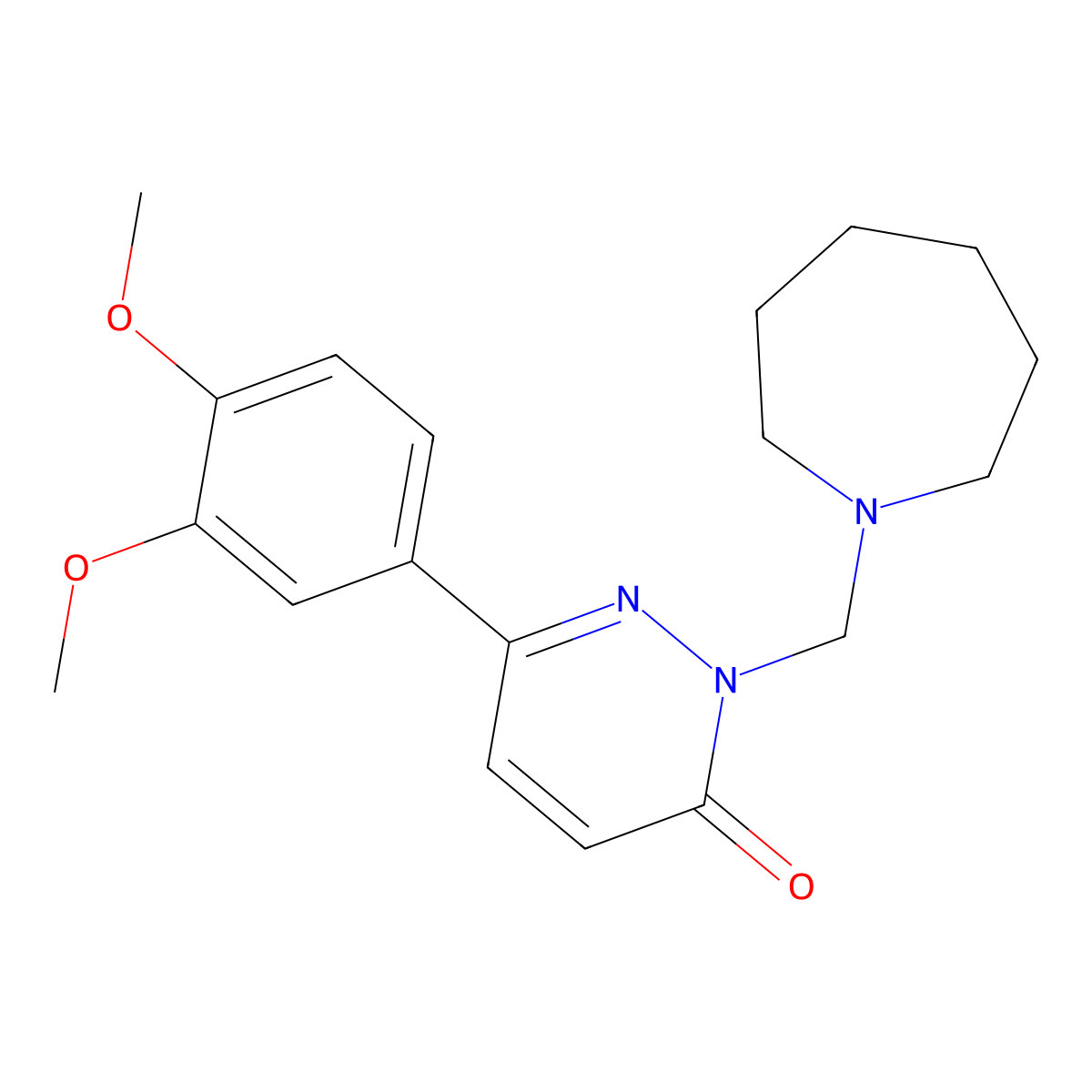 2-(azepan-1-ylmethyl)-6-(3,4-dimethoxyphenyl)pyridazin-3(2H)-one molecular structure, CAS 1351679-68-9