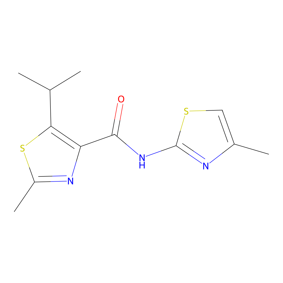 5-isopropyl-2-methyl-N-(4-methylthiazol-2-yl)thiazole-4-carboxamide molecular structure, CAS 1351679-74-7