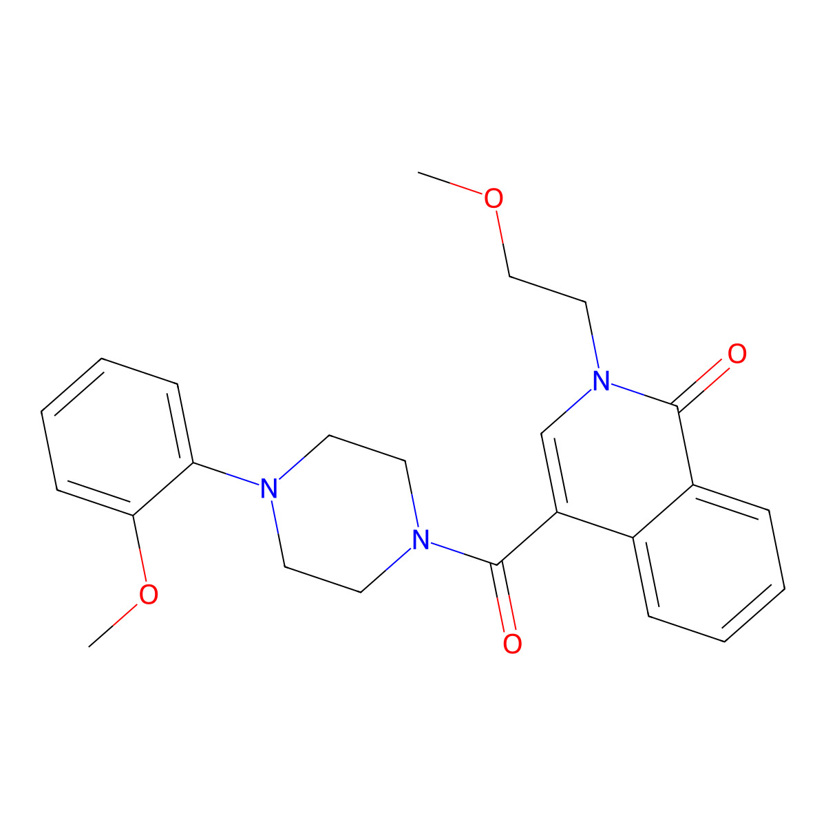 2-(2-methoxyethyl)-4-{[4-(2-methoxyphenyl)piperazino]carbonyl}-1(2H)-isoquinolinone molecular structure, CAS 1351679-76-9