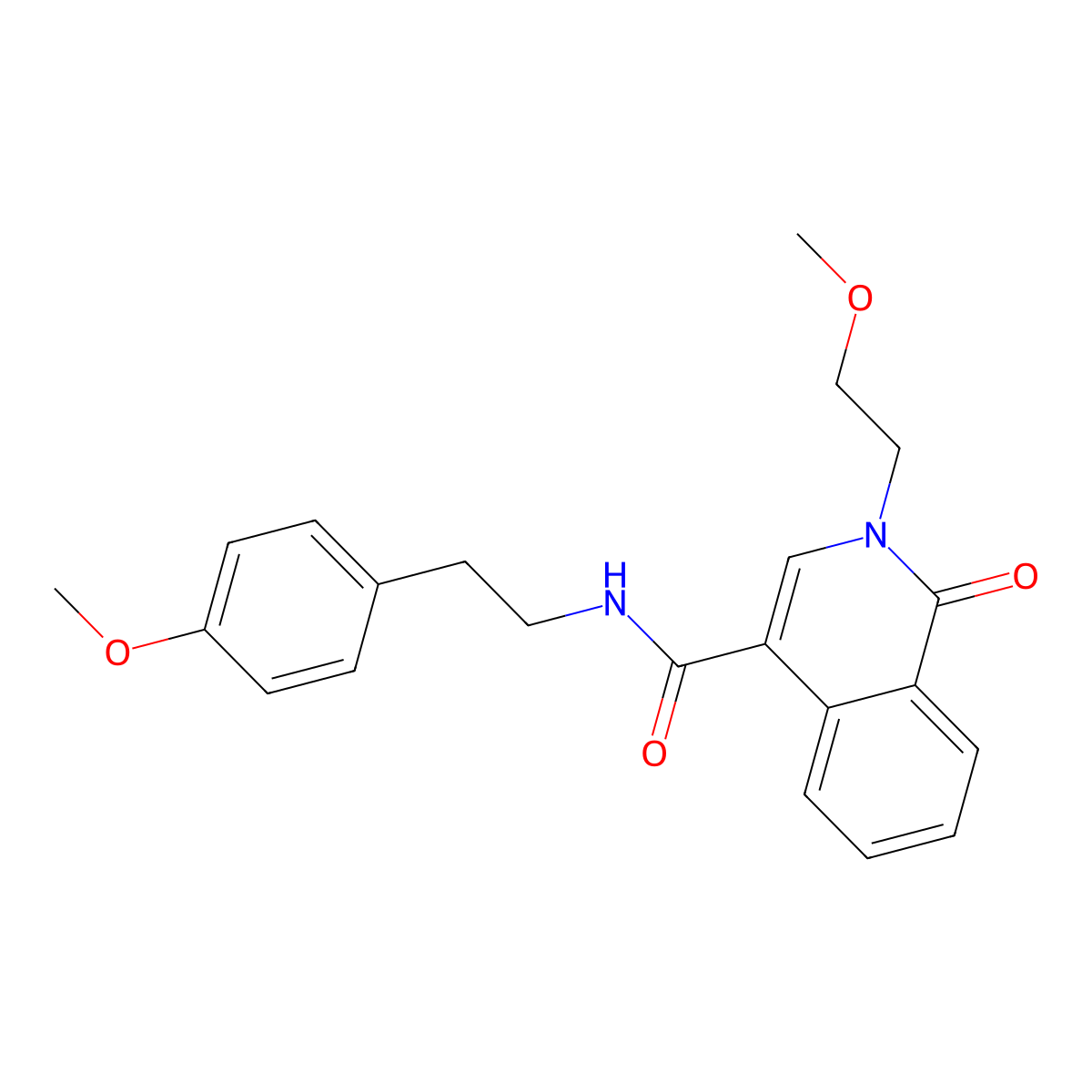 2-(2-methoxyethyl)-N~4~-(4-methoxyphenethyl)-1-oxo-1,2-dihydro-4-isoquinolinecarboxamide molecular structure, CAS 1351680-25-5