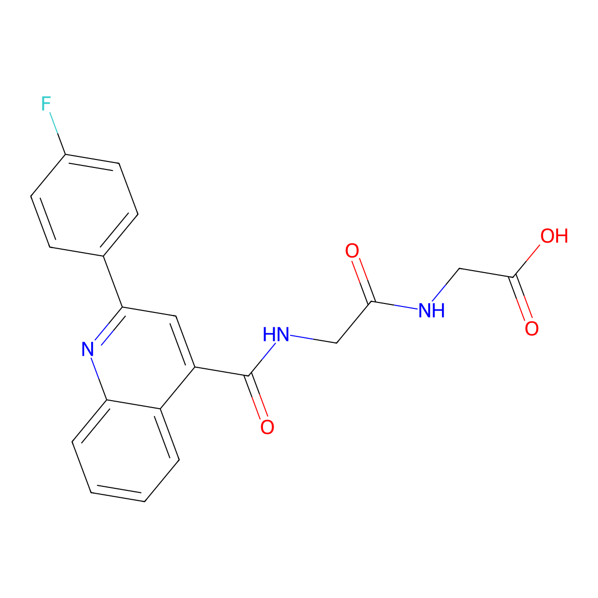 N-{[2-(4-fluorophenyl)quinolin-4-yl]carbonyl}glycylglycine molecular structure, CAS 1351680-31-3