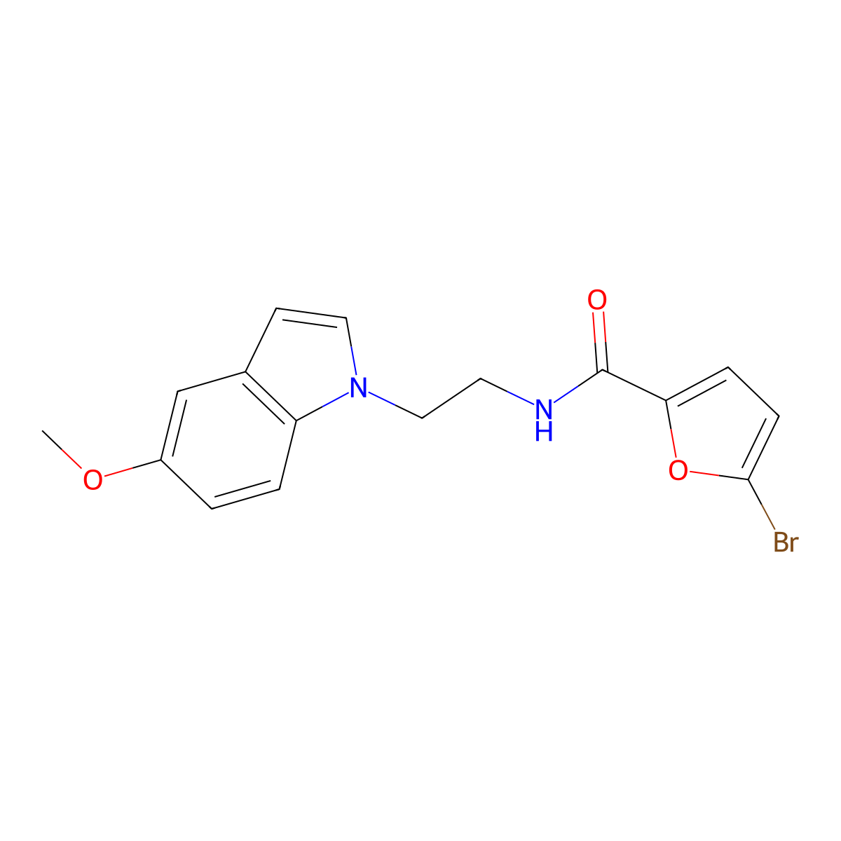 5-bromo-N-[2-(5-methoxy-1H-indol-1-yl)ethyl]-2-furamide molecular structure, CAS 1351680-38-0