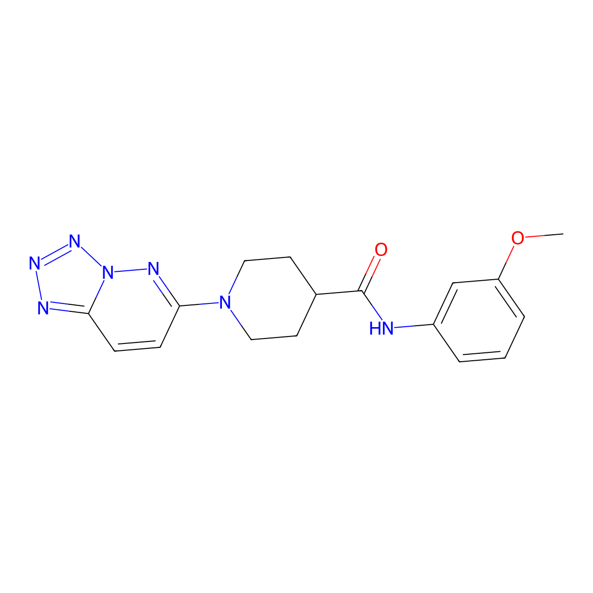 N-(3-methoxyphenyl)-1-(tetrazolo[1,5-b]pyridazin-6-yl)piperidine-4-carboxamide molecular structure, CAS 1351680-39-1