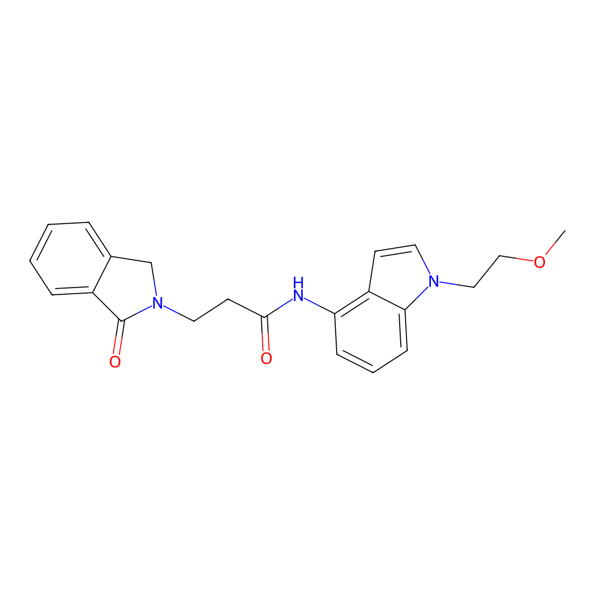 N-[1-(2-methoxyethyl)-1H-indol-4-yl]-3-(1-oxo-1,3-dihydro-2H-isoindol-2-yl)propanamide molecular structure, CAS 1351680-40-4