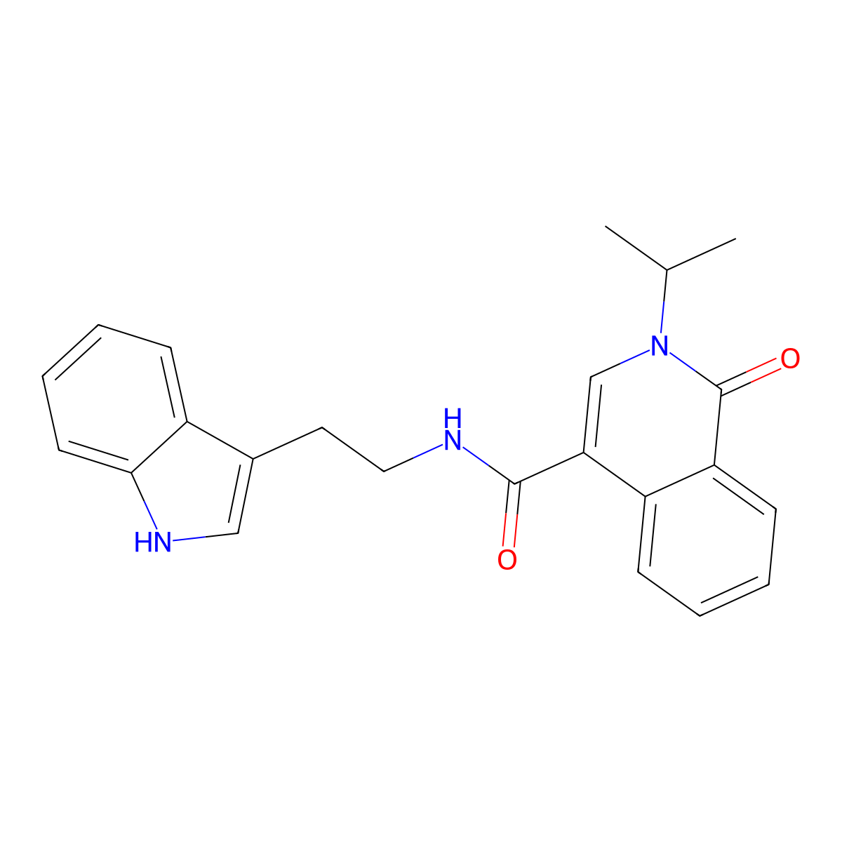 N~4~-[2-(1H-indol-3-yl)ethyl]-2-isopropyl-1-oxo-1,2-dihydro-4-isoquinolinecarboxamide molecular structure, CAS 1351680-41-5