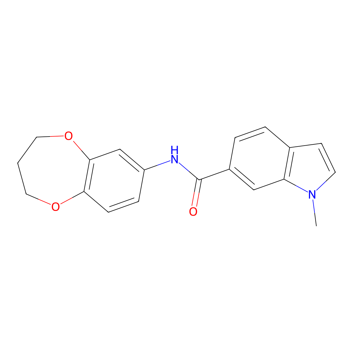 N-(3,4-dihydro-2H-1,5-benzodioxepin-7-yl)-1-methyl-1H-indole-6-carboxamide molecular structure, CAS 1351680-49-3