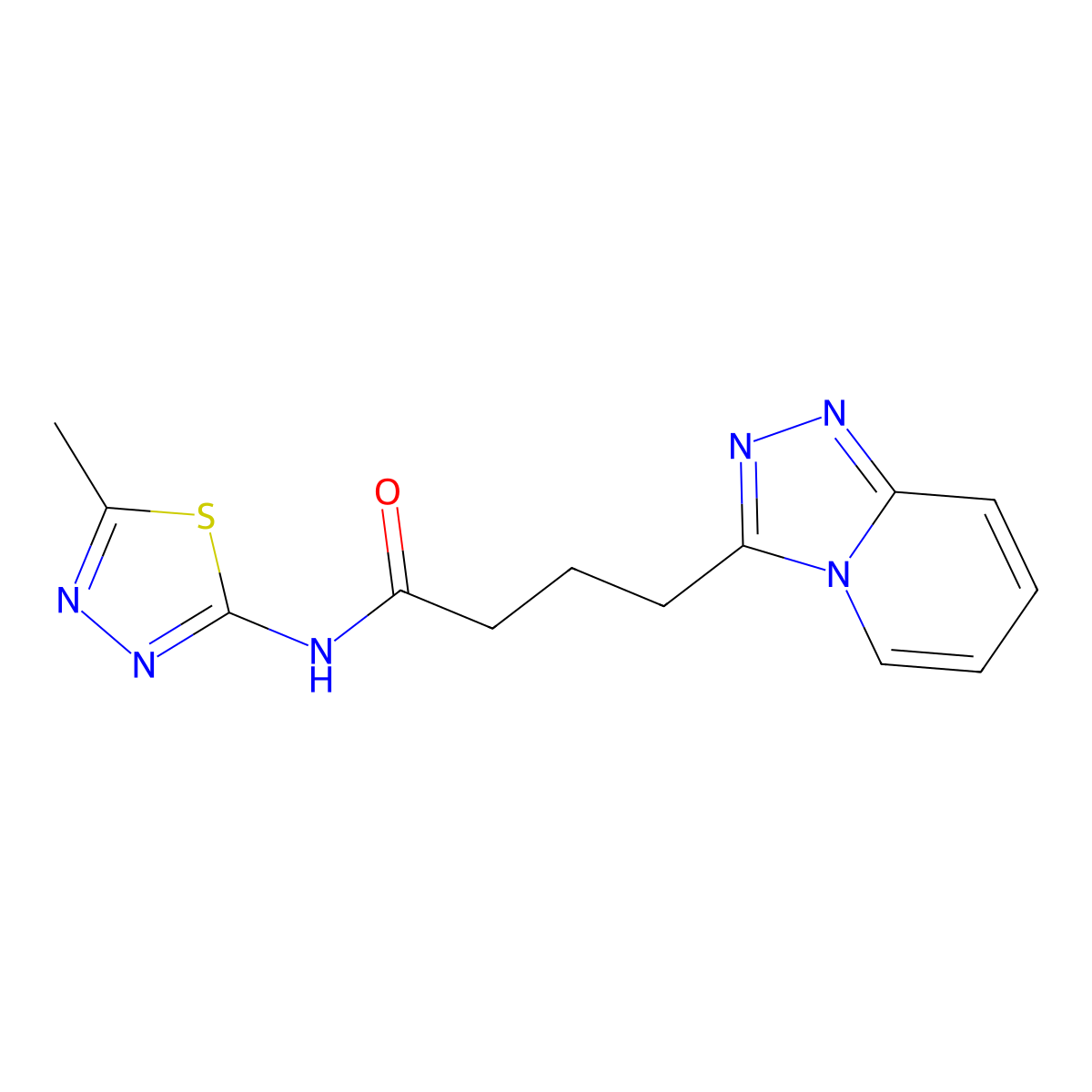 4-([1,2,4]triazolo[4,3-a]pyridin-3-yl)-N-(5-methyl-1,3,4-thiadiazol-2-yl)butanamide molecular structure, CAS 1351680-50-6