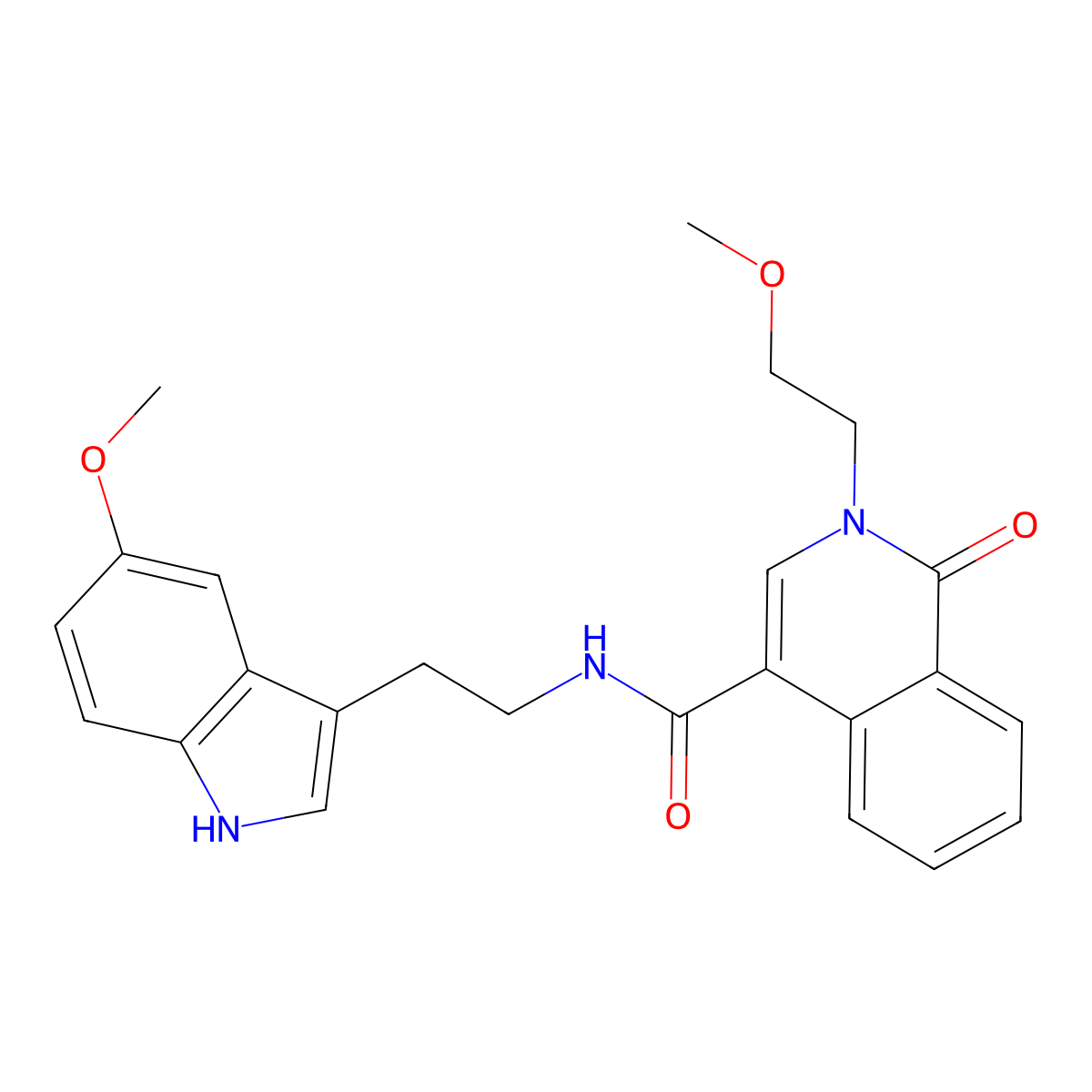 2-(2-methoxyethyl)-N-[2-(5-methoxy-1H-indol-3-yl)ethyl]-1-oxo-1,2-dihydro-4-isoquinolinecarboxamide molecular structure, CAS 1351680-51-7