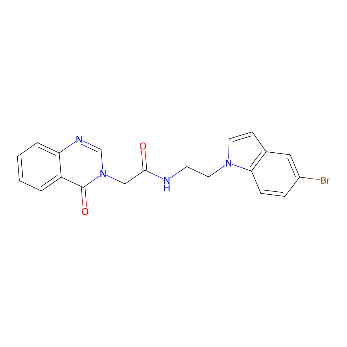 N-[2-(5-bromo-1H-indol-1-yl)ethyl]-2-(4-oxoquinazolin-3(4H)-yl)acetamide molecular structure, CAS 1351680-60-8