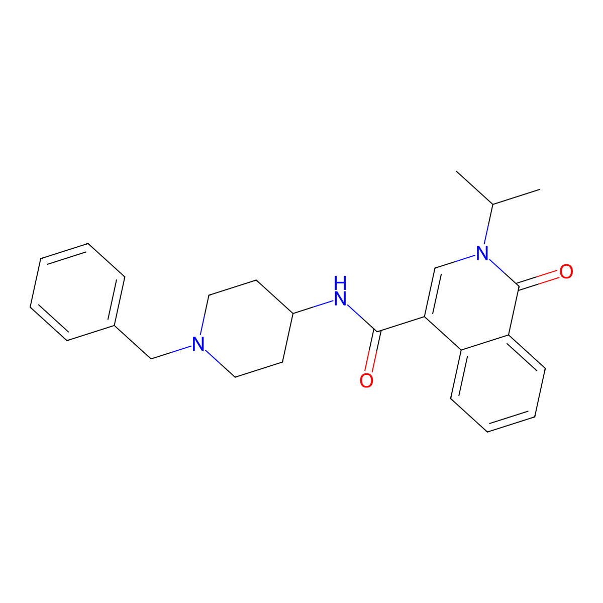 N~4~-(1-benzyl-4-piperidyl)-2-isopropyl-1-oxo-1,2-dihydro-4-isoquinolinecarboxamide molecular structure, CAS 1351680-64-2