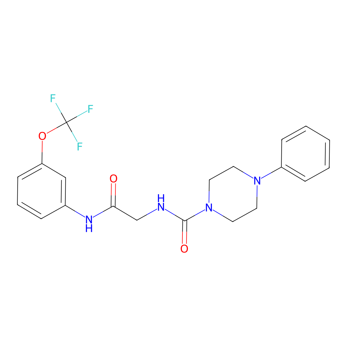 N-(2-oxo-2-{[3-(trifluoromethoxy)phenyl]amino}ethyl)-4-phenylpiperazine-1-carboxamide molecular structure, CAS 1351680-67-5
