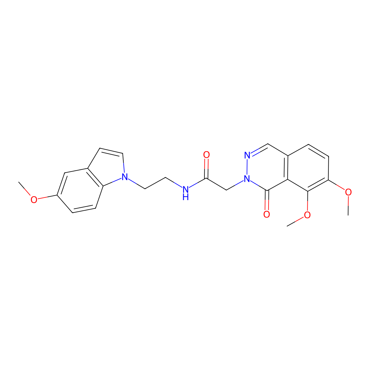 2-(7,8-dimethoxy-1-oxophthalazin-2(1H)-yl)-N-[2-(5-methoxy-1H-indol-1-yl)ethyl]acetamide molecular structure, CAS 1351680-69-7