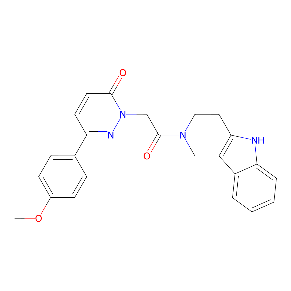6-(4-methoxyphenyl)-2-[2-oxo-2-(1,3,4,5-tetrahydro-2H-pyrido[4,3-b]indol-2-yl)ethyl]-3(2H)-pyridazinone molecular structure, CAS 1351680-71-1