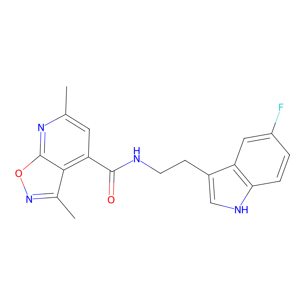 N-[2-(5-fluoro-1H-indol-3-yl)ethyl]-3,6-dimethylisoxazolo[5,4-b]pyridine-4-carboxamide molecular structure, CAS 1351680-80-2