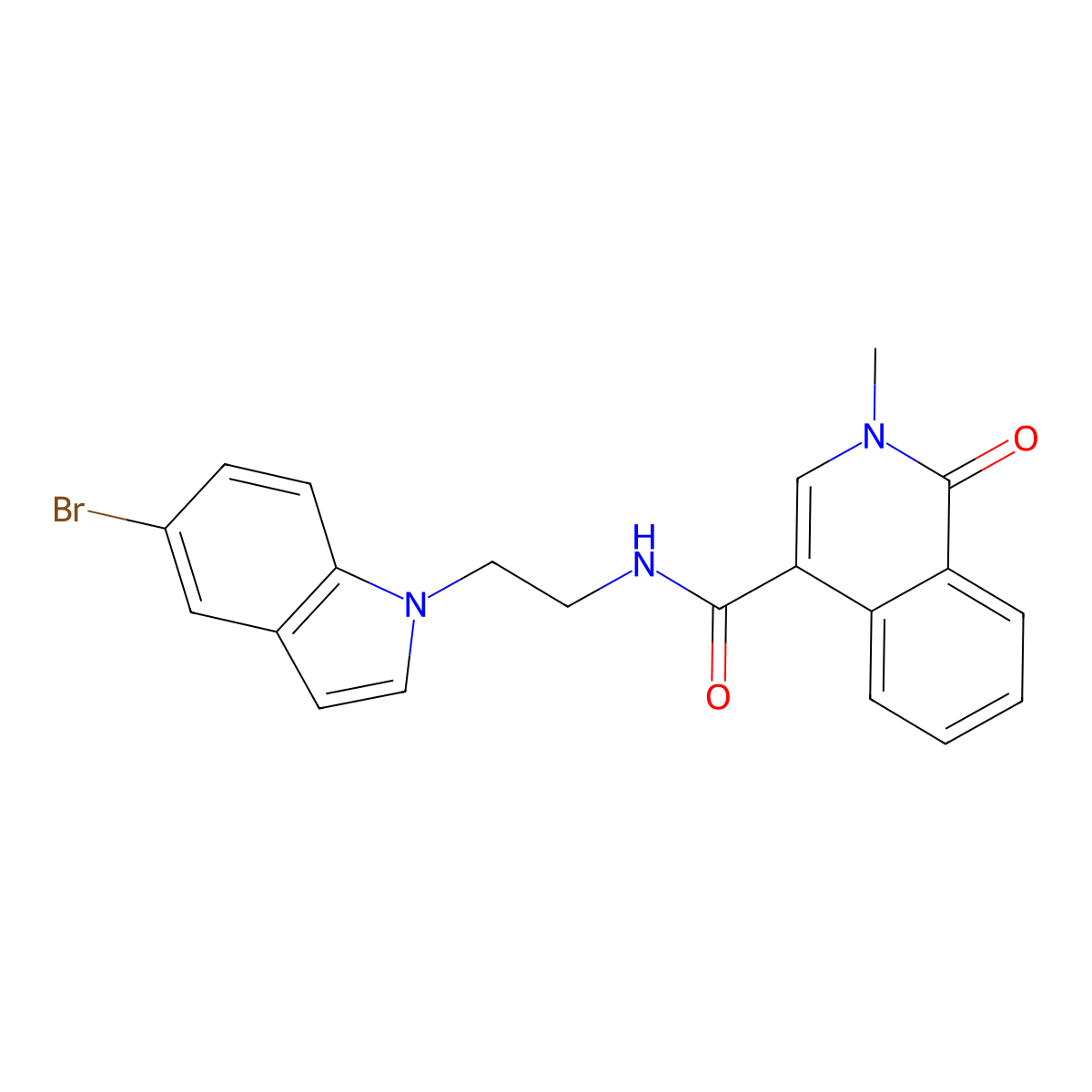 N-[2-(5-bromo-1H-indol-1-yl)ethyl]-2-methyl-1-oxo-1,2-dihydroisoquinoline-4-carboxamide molecular structure, CAS 1351680-95-9