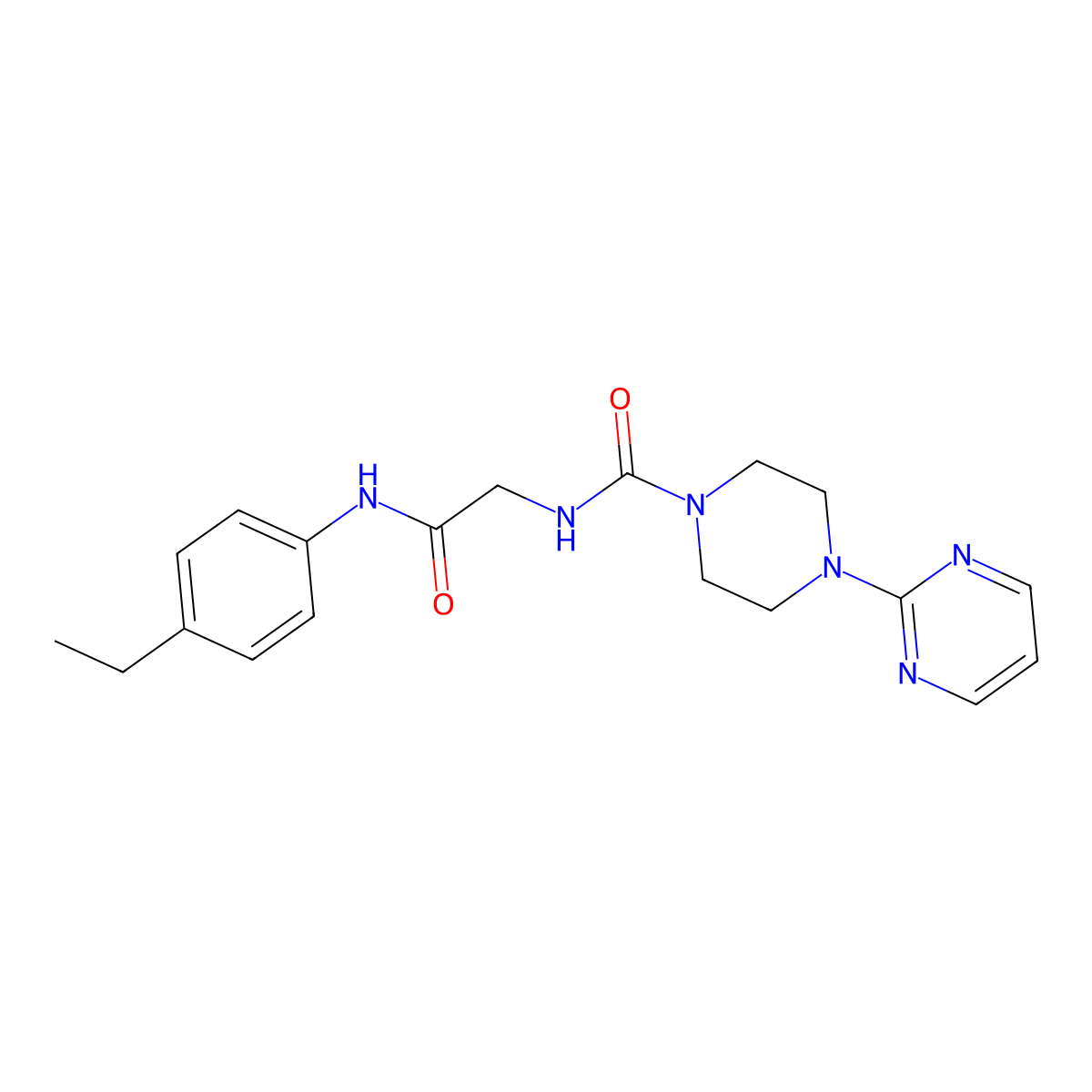 N-{2-[(4-ethylphenyl)amino]-2-oxoethyl}-4-(pyrimidin-2-yl)piperazine-1-carboxamide molecular structure, CAS 1351681-07-6