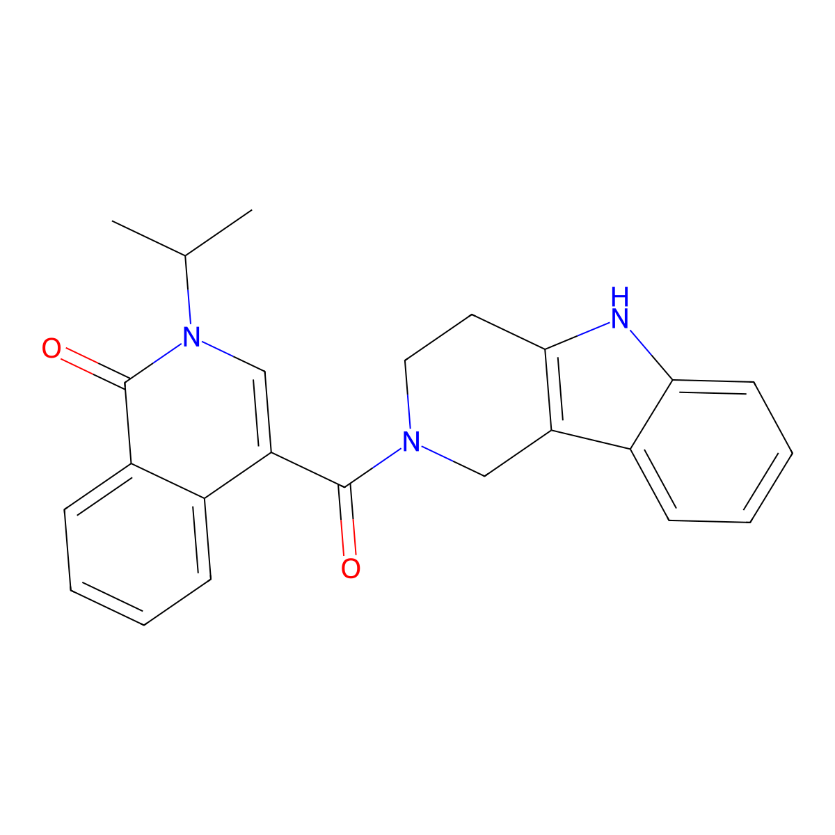 2-isopropyl-4-(1,3,4,5-tetrahydro-2H-pyrido[4,3-b]indol-2-ylcarbonyl)-1(2H)-isoquinolinone molecular structure, CAS 1351681-13-4