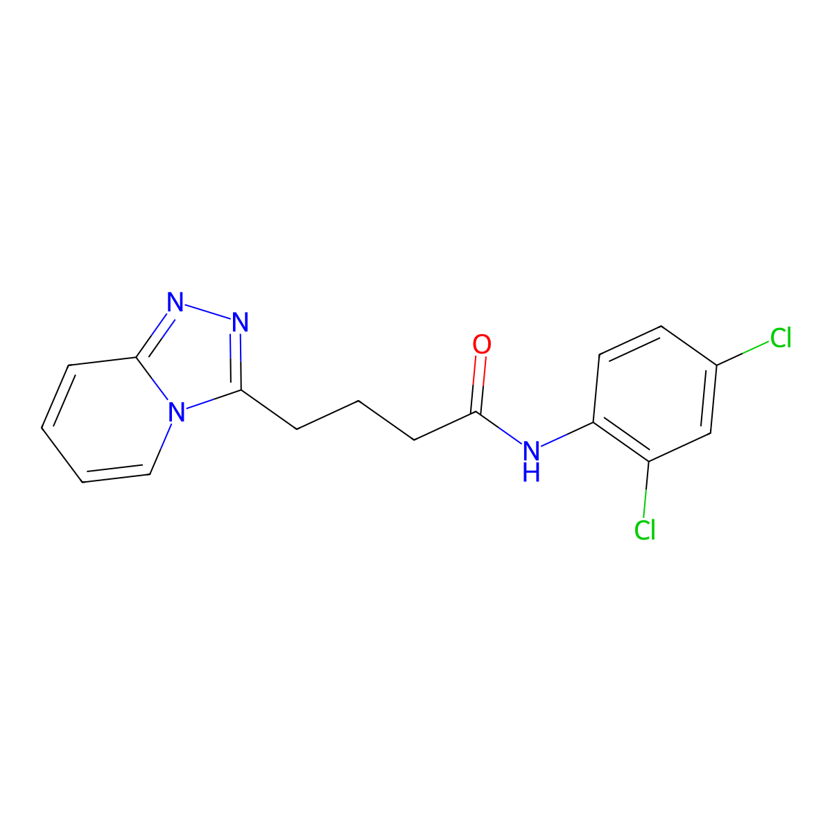 4-([1,2,4]triazolo[4,3-a]pyridin-3-yl)-N-(2,4-dichlorophenyl)butanamide molecular structure, CAS 1351681-20-3
