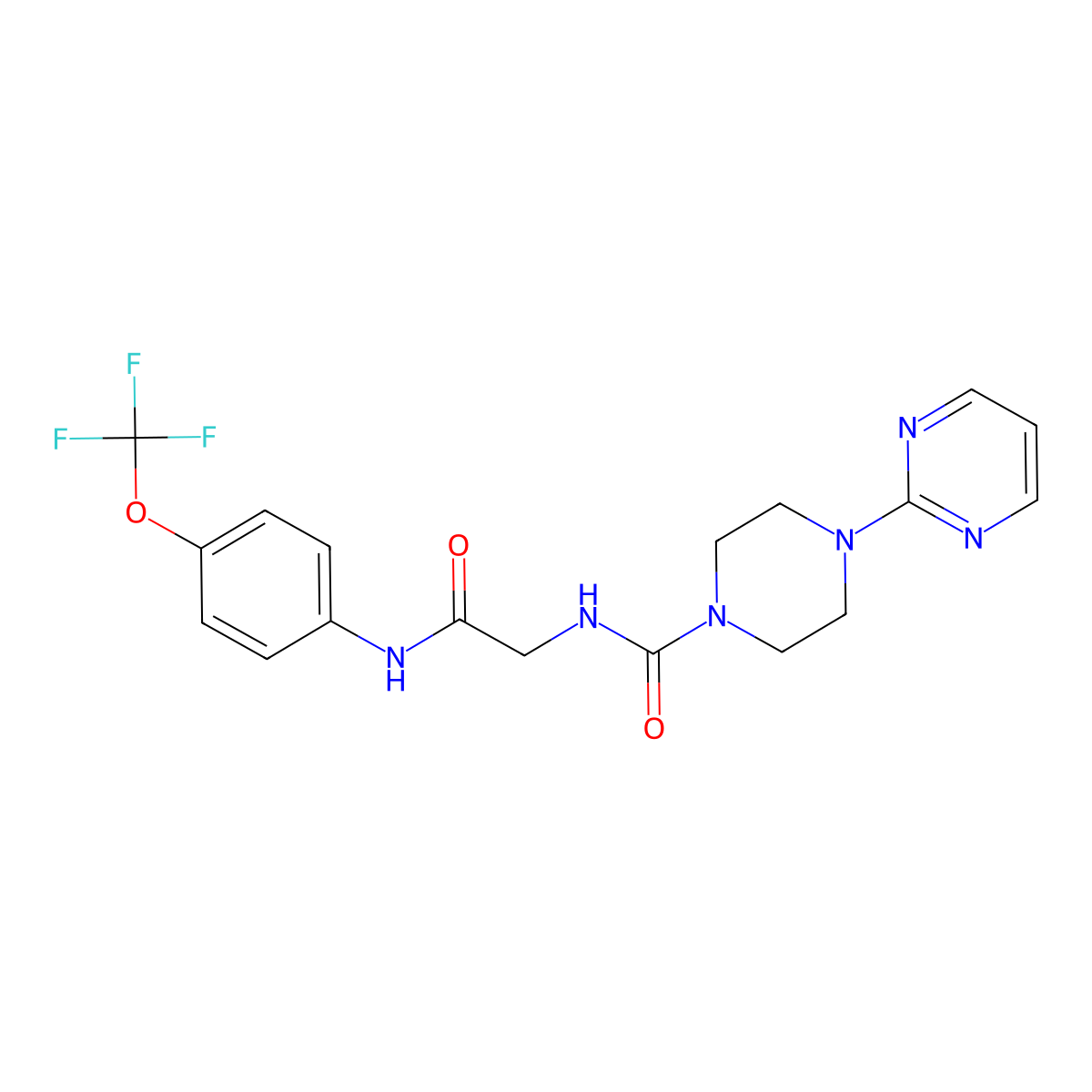 N-(2-oxo-2-{[4-(trifluoromethoxy)phenyl]amino}ethyl)-4-(pyrimidin-2-yl)piperazine-1-carboxamide molecular structure, CAS 1351681-21-4