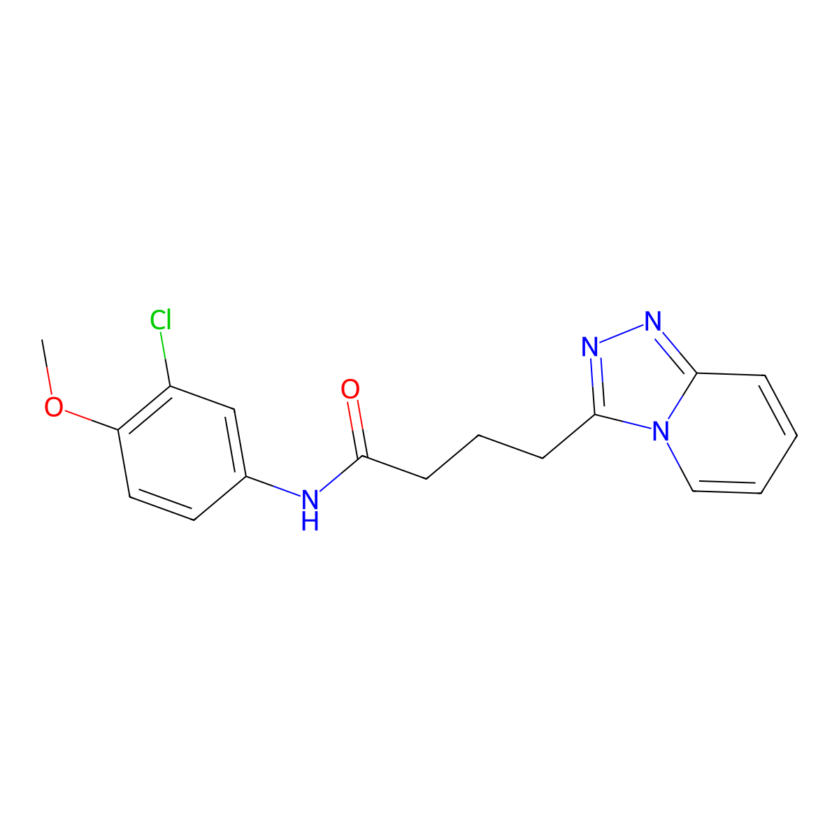 4-([1,2,4]triazolo[4,3-a]pyridin-3-yl)-N-(3-chloro-4-methoxyphenyl)butanamide molecular structure, CAS 1351681-22-5