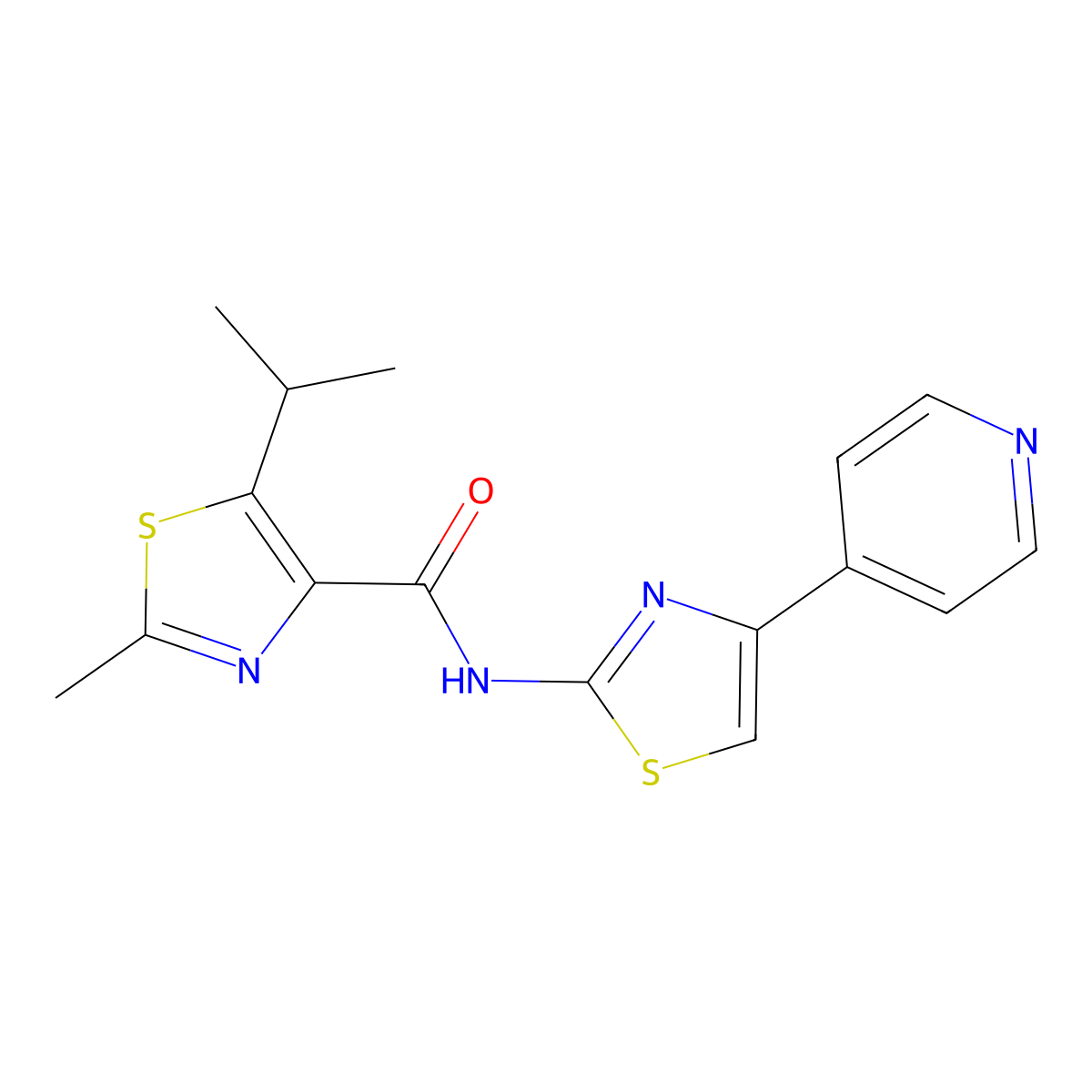 5-isopropyl-2-methyl-N-(4-(pyridin-4-yl)thiazol-2-yl)thiazole-4-carboxamide molecular structure, CAS 1351681-25-8