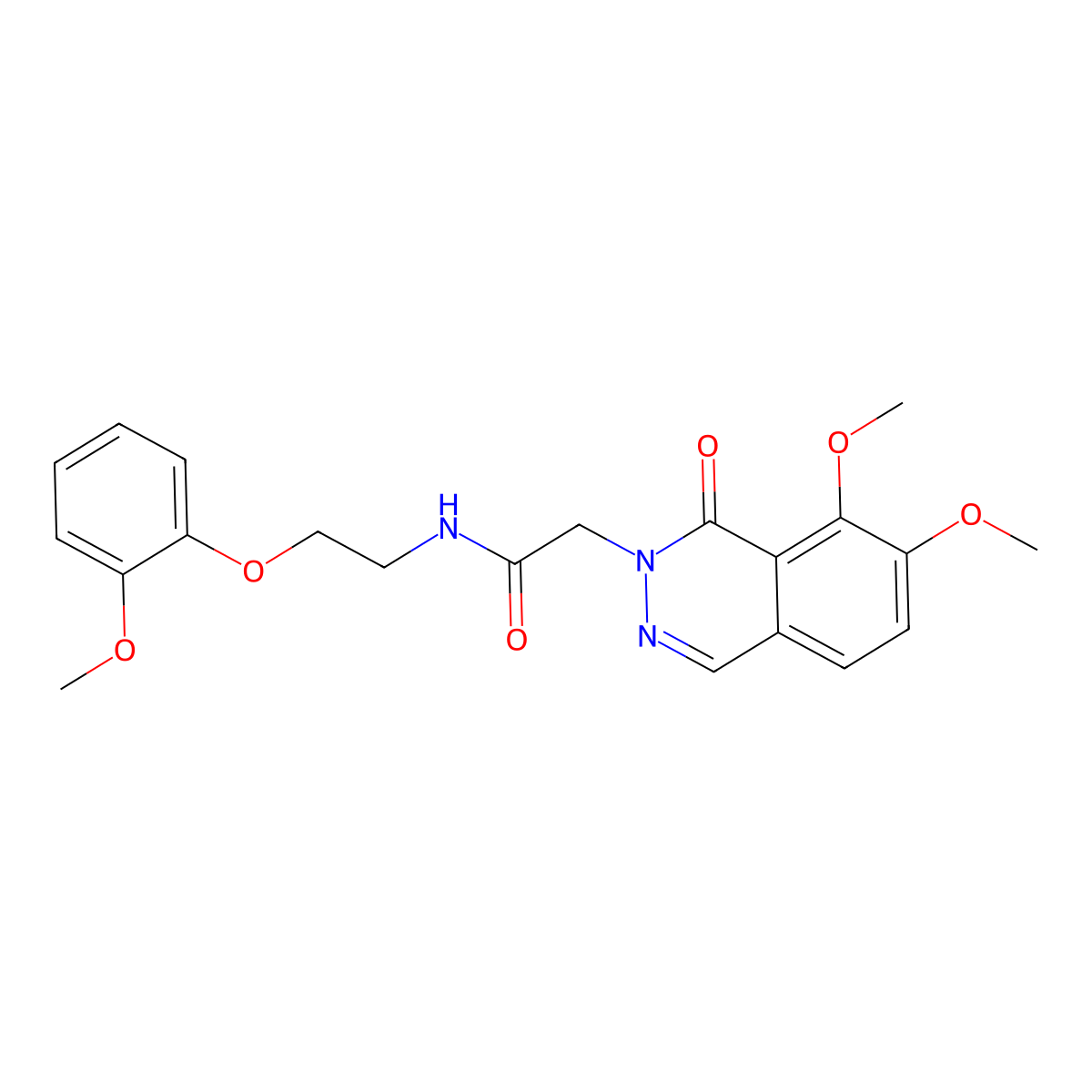 2-[7,8-dimethoxy-1-oxo-2(1H)-phthalazinyl]-N-[2-(2-methoxyphenoxy)ethyl]acetamide molecular structure, CAS 1351681-30-5