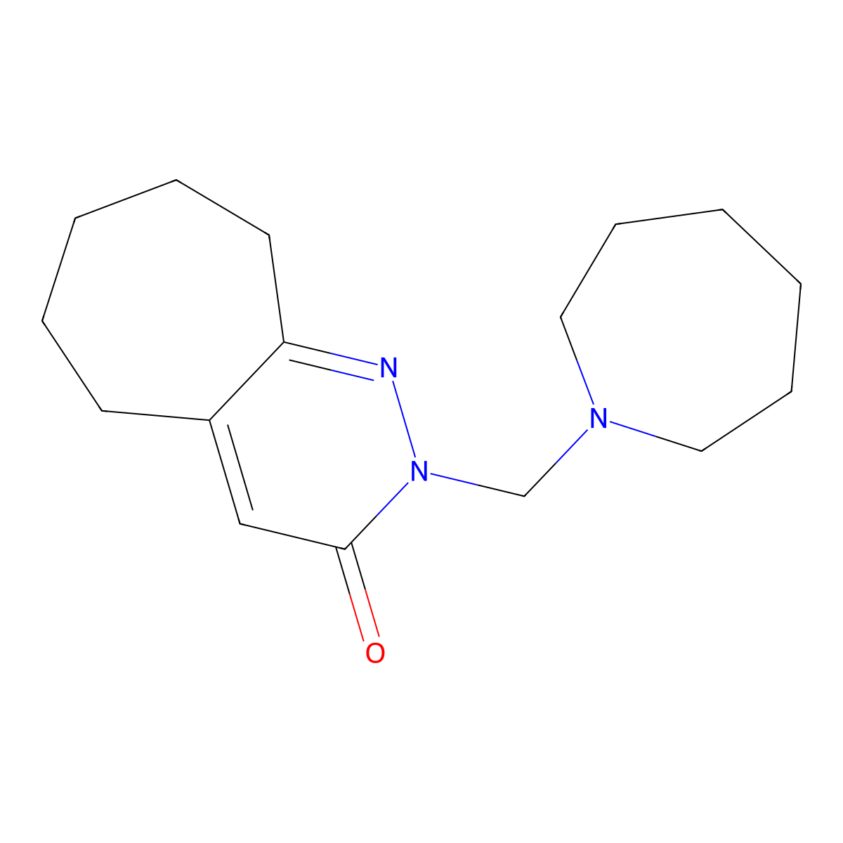 2-(azepan-1-ylmethyl)-2,5,6,7,8,9-hexahydro-3H-cyclohepta[c]pyridazin-3-one molecular structure, CAS 1351681-53-2