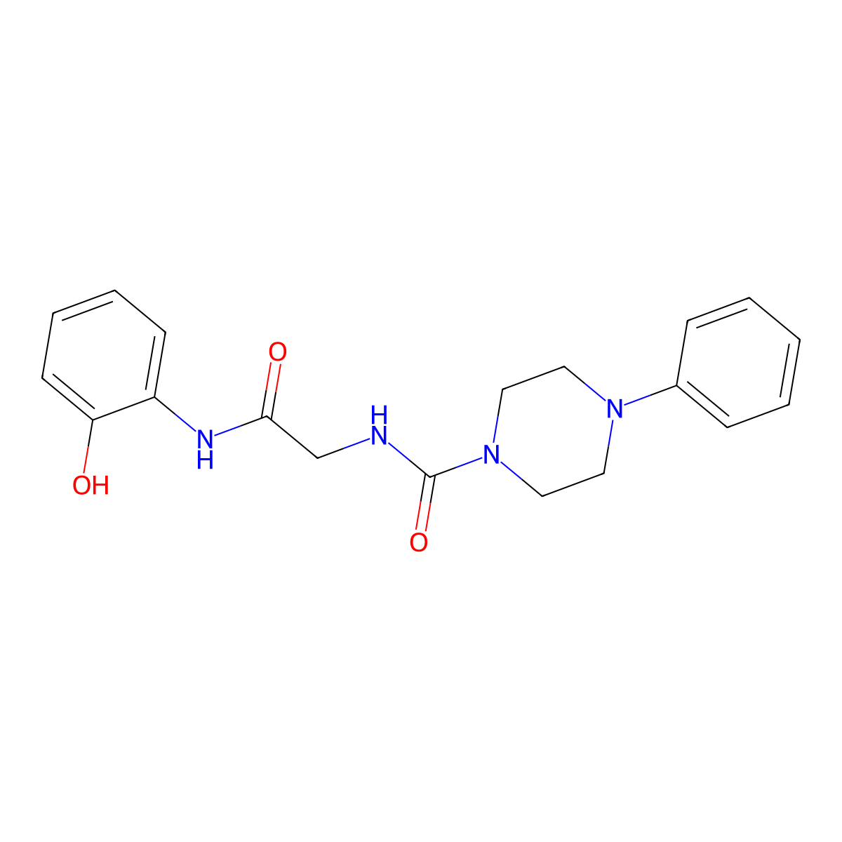 N-{2-[(2-hydroxyphenyl)amino]-2-oxoethyl}-4-phenylpiperazine-1-carboxamide molecular structure, CAS 1351681-63-4