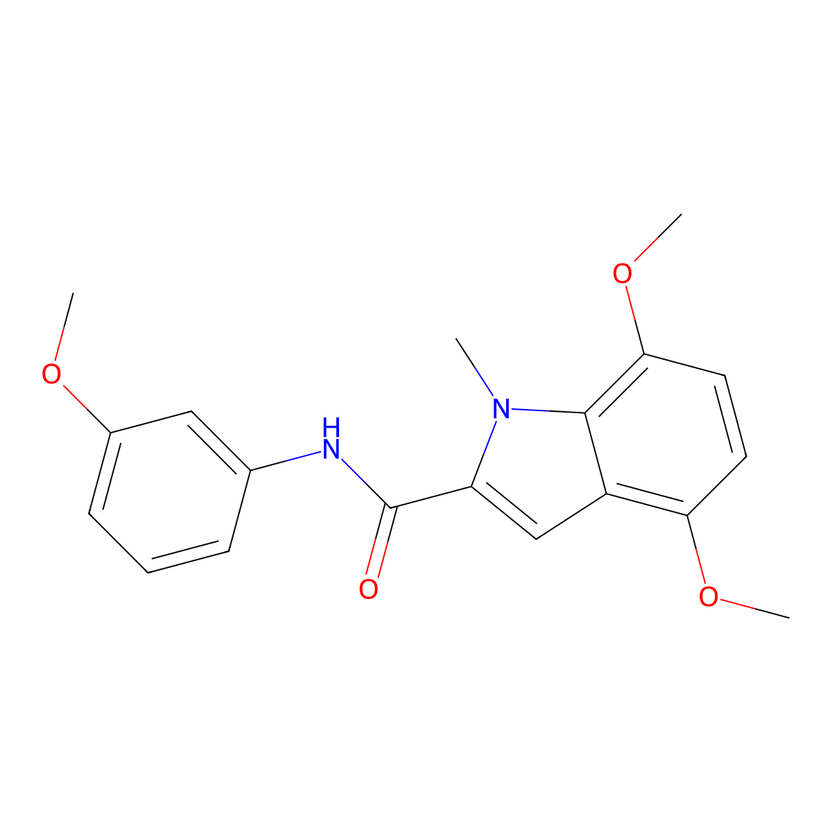 4,7-dimethoxy-N-(3-methoxyphenyl)-1-methyl-1H-indole-2-carboxamide molecular structure, CAS 1351681-68-9