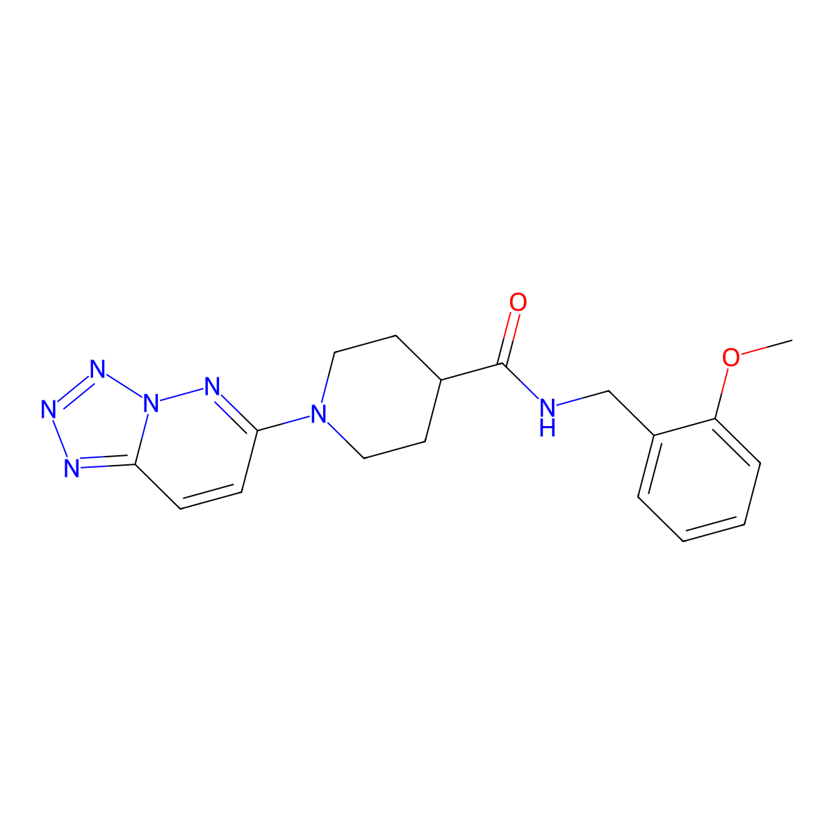N-(2-methoxybenzyl)-1-(tetrazolo[1,5-b]pyridazin-6-yl)piperidine-4-carboxamide molecular structure, CAS 1351681-73-6