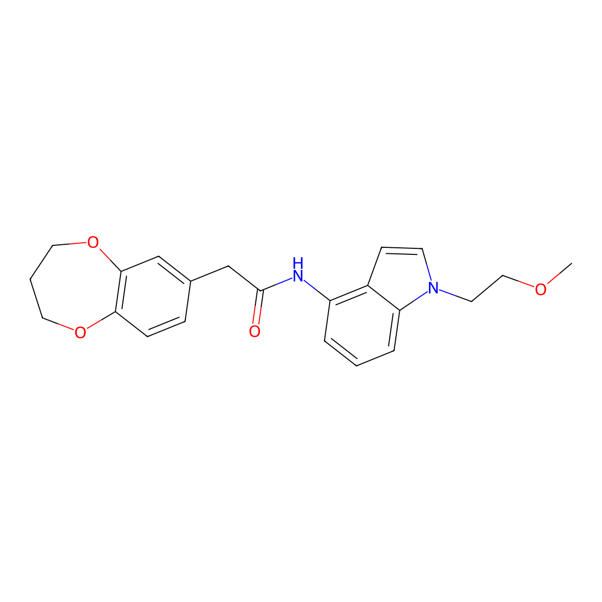 2-(3,4-dihydro-2H-1,5-benzodioxepin-7-yl)-N-[1-(2-methoxyethyl)-1H-indol-4-yl]acetamide molecular structure, CAS 1351681-80-5