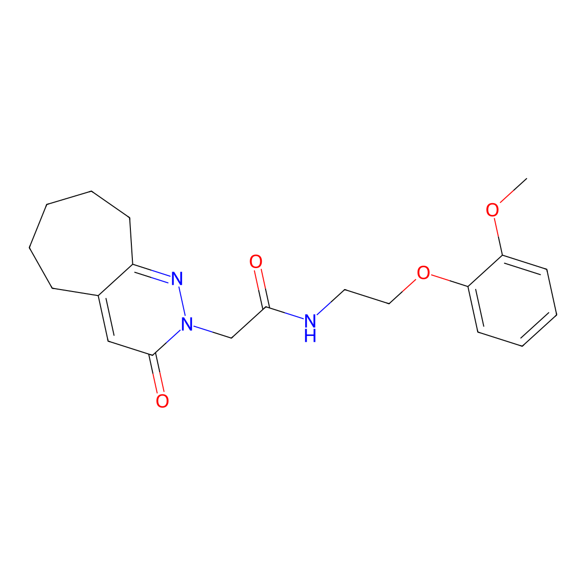 N-[2-(2-methoxyphenoxy)ethyl]-2-(3-oxo-3,5,6,7,8,9-hexahydro-2H-cyclohepta[c]pyridazin-2-yl)acetamide molecular structure, CAS 1351681-81-6