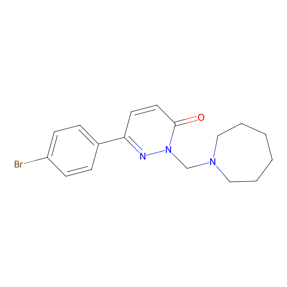 2-(azepan-1-ylmethyl)-6-(4-bromophenyl)pyridazin-3(2H)-one molecular structure, CAS 1351681-85-0
