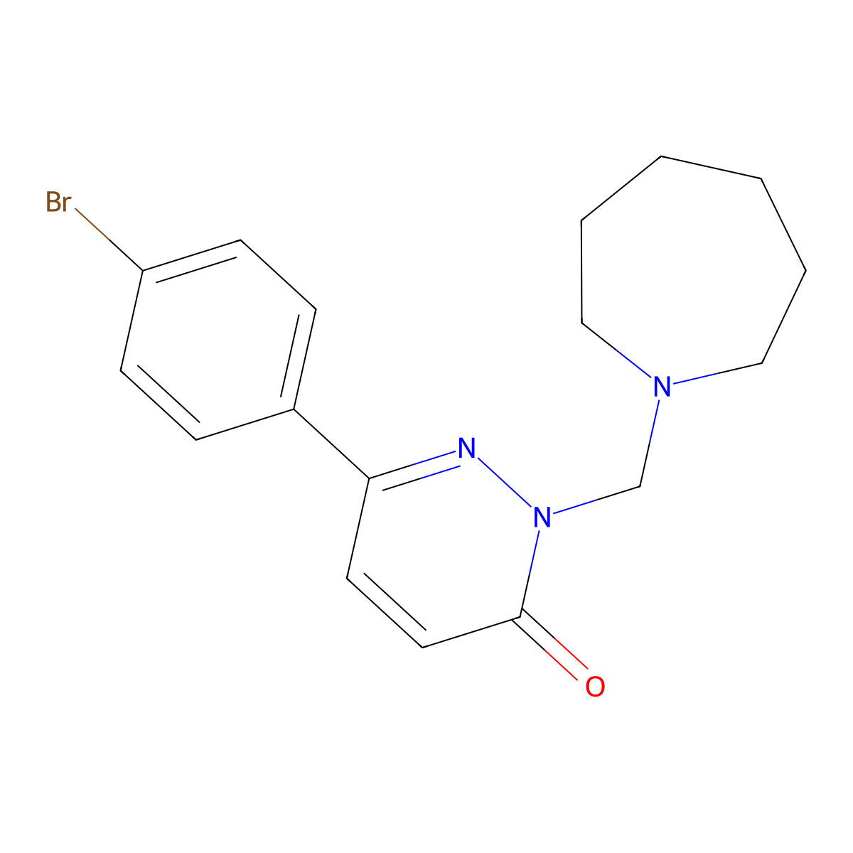 2-(azepan-1-ylmethyl)-6-(4-bromophenyl)pyridazin-3(2H)-one molecular structure, CAS 1351681-85-0