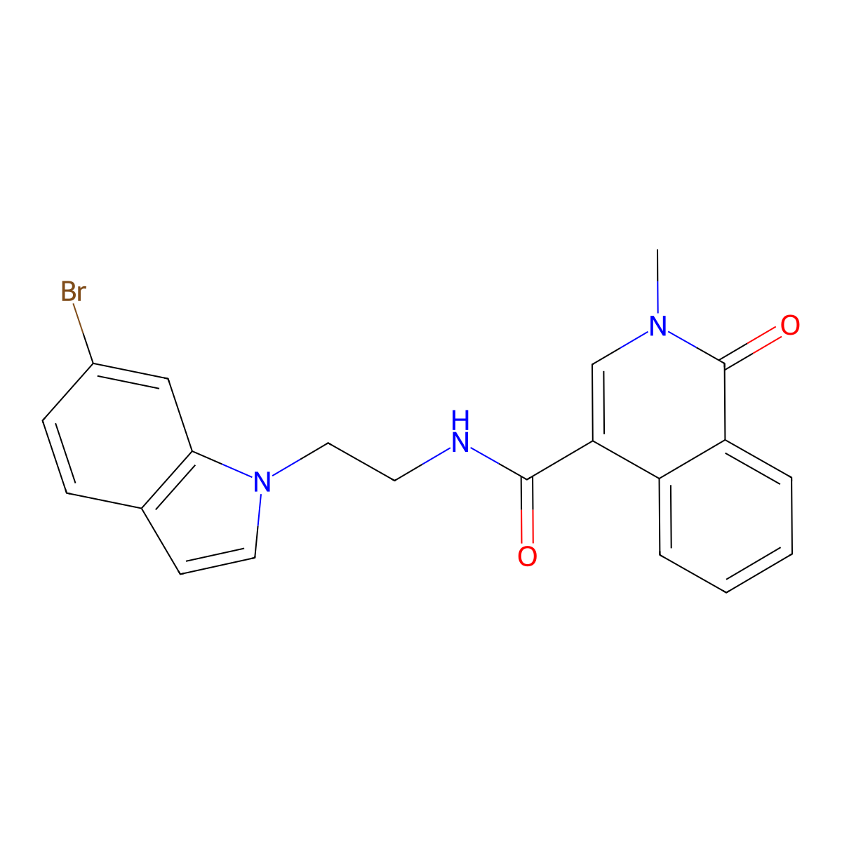 N-[2-(6-bromo-1H-indol-1-yl)ethyl]-2-methyl-1-oxo-1,2-dihydroisoquinoline-4-carboxamide molecular structure, CAS 1351681-88-3
