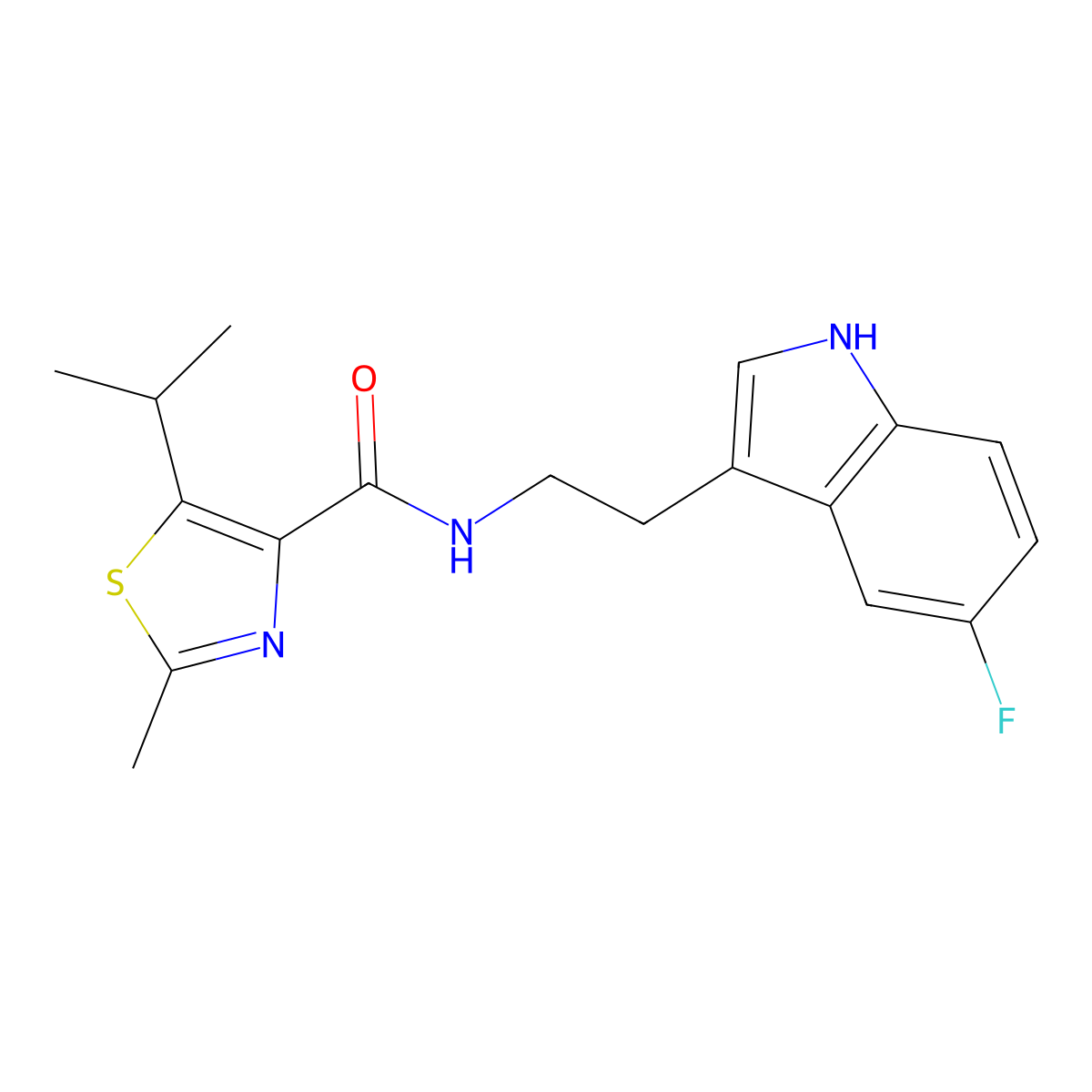 N-[2-(5-fluoro-1H-indol-3-yl)ethyl]-5-isopropyl-2-methyl-1,3-thiazole-4-carboxamide molecular structure, CAS 1351682-01-3