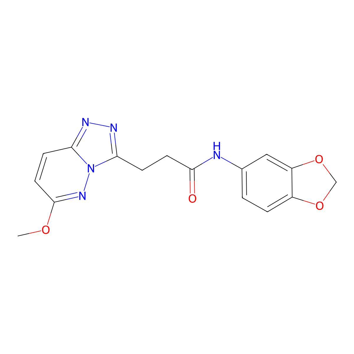 N-(1,3-benzodioxol-5-yl)-3-(6-methoxy[1,2,4]triazolo[4,3-b]pyridazin-3-yl)propanamide molecular structure, CAS 1351682-06-8