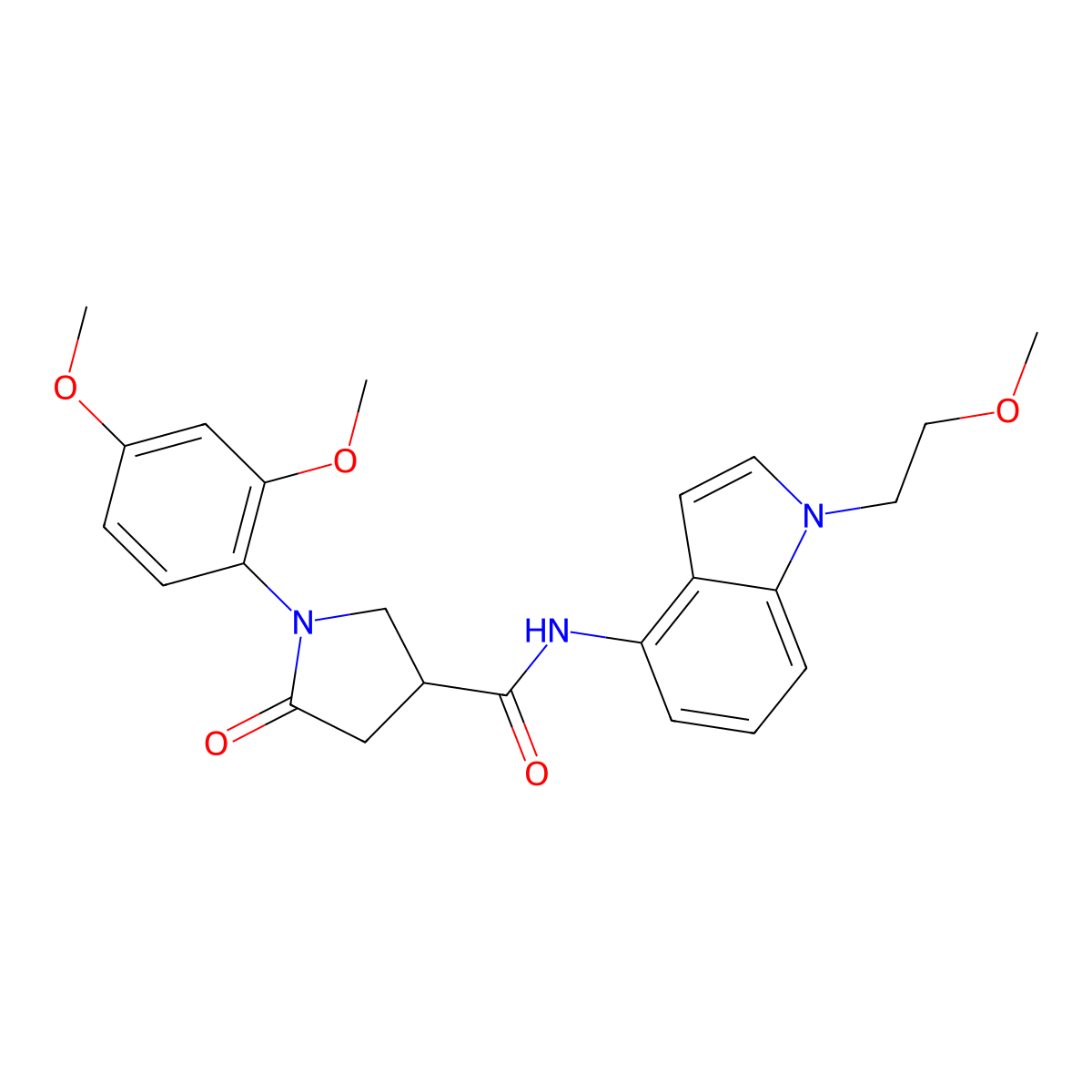1-(2,4-dimethoxyphenyl)-N-[1-(2-methoxyethyl)-1H-indol-4-yl]-5-oxopyrrolidine-3-carboxamide molecular structure, CAS 1351682-10-4