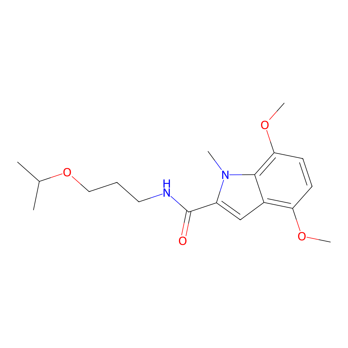 4,7-dimethoxy-1-methyl-N-[3-(propan-2-yloxy)propyl]-1H-indole-2-carboxamide molecular structure, CAS 1351682-18-2