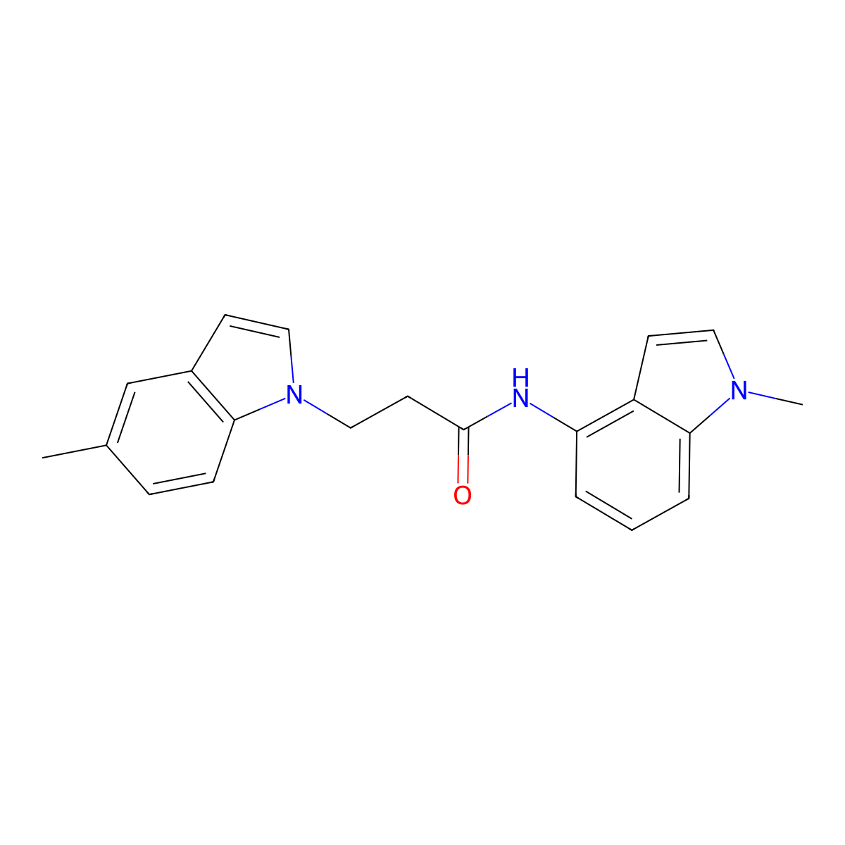 N-(1-methyl-1H-indol-4-yl)-3-(5-methyl-1H-indol-1-yl)propanamide molecular structure, CAS 1351682-56-8