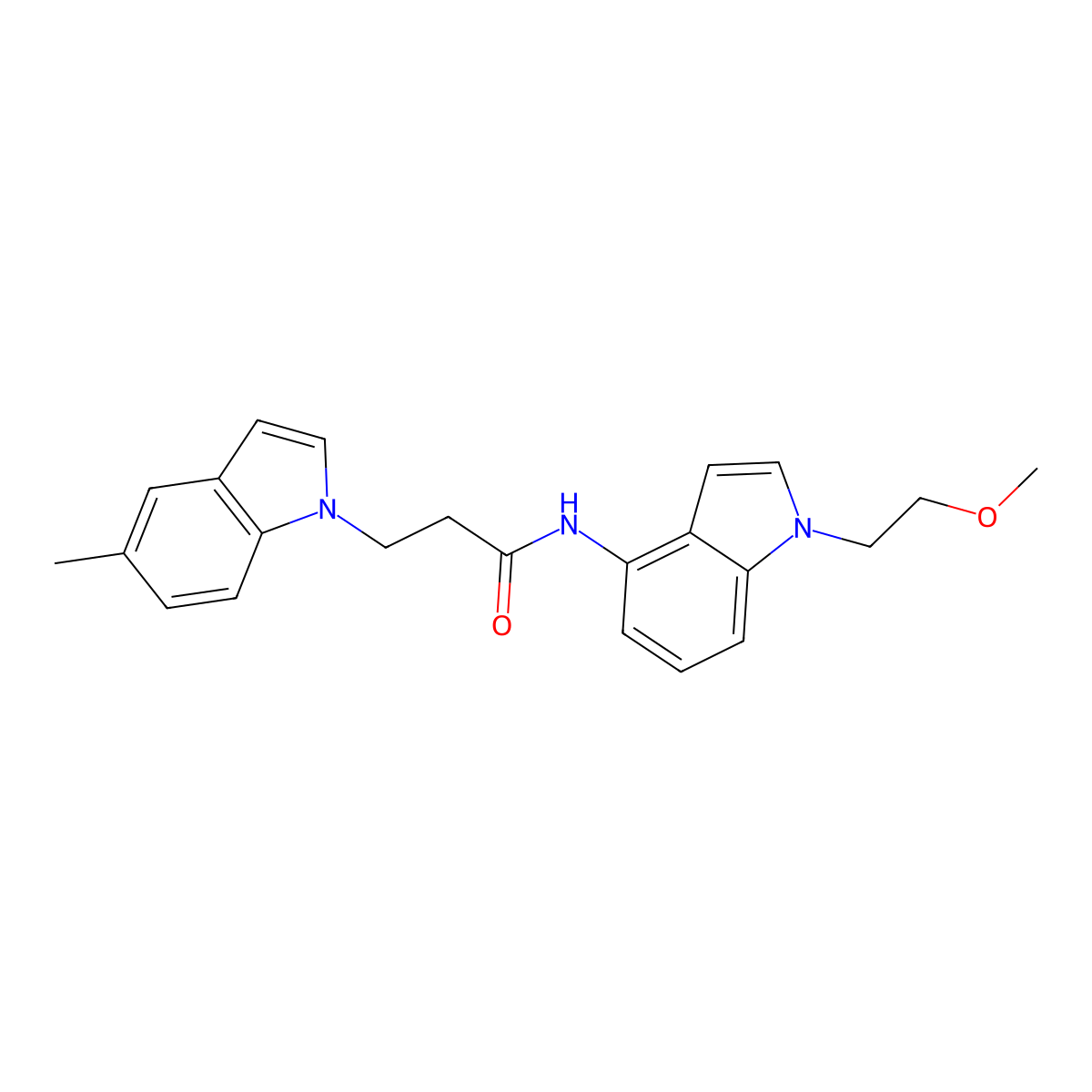 N-[1-(2-methoxyethyl)-1H-indol-4-yl]-3-(5-methyl-1H-indol-1-yl)propanamide molecular structure, CAS 1351682-77-3