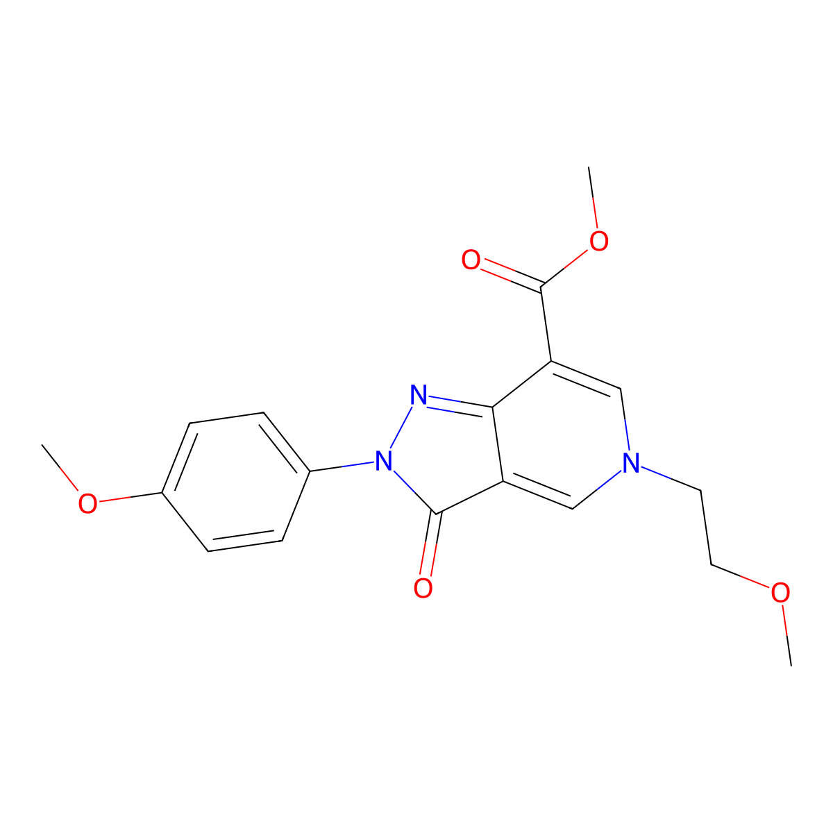 methyl 5-(2-methoxyethyl)-2-(4-methoxyphenyl)-3-oxo-3,5-dihydro-2H-pyrazolo[4,3-c]pyridine-7-carboxylate molecular structure, CAS 1351682-79-5
