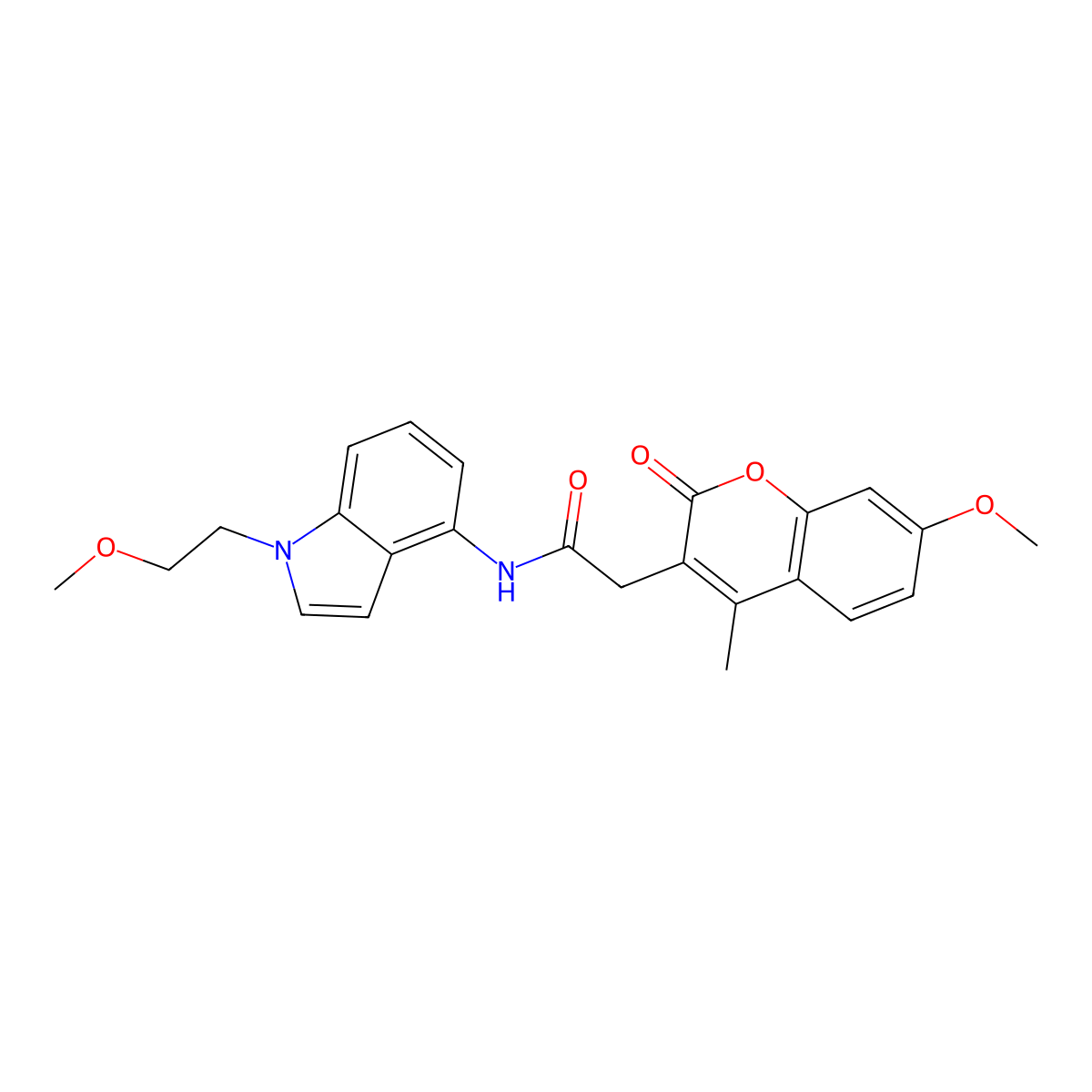 N-[1-(2-methoxyethyl)-1H-indol-4-yl]-2-(7-methoxy-4-methyl-2-oxo-2H-chromen-3-yl)acetamide molecular structure, CAS 1351682-84-2