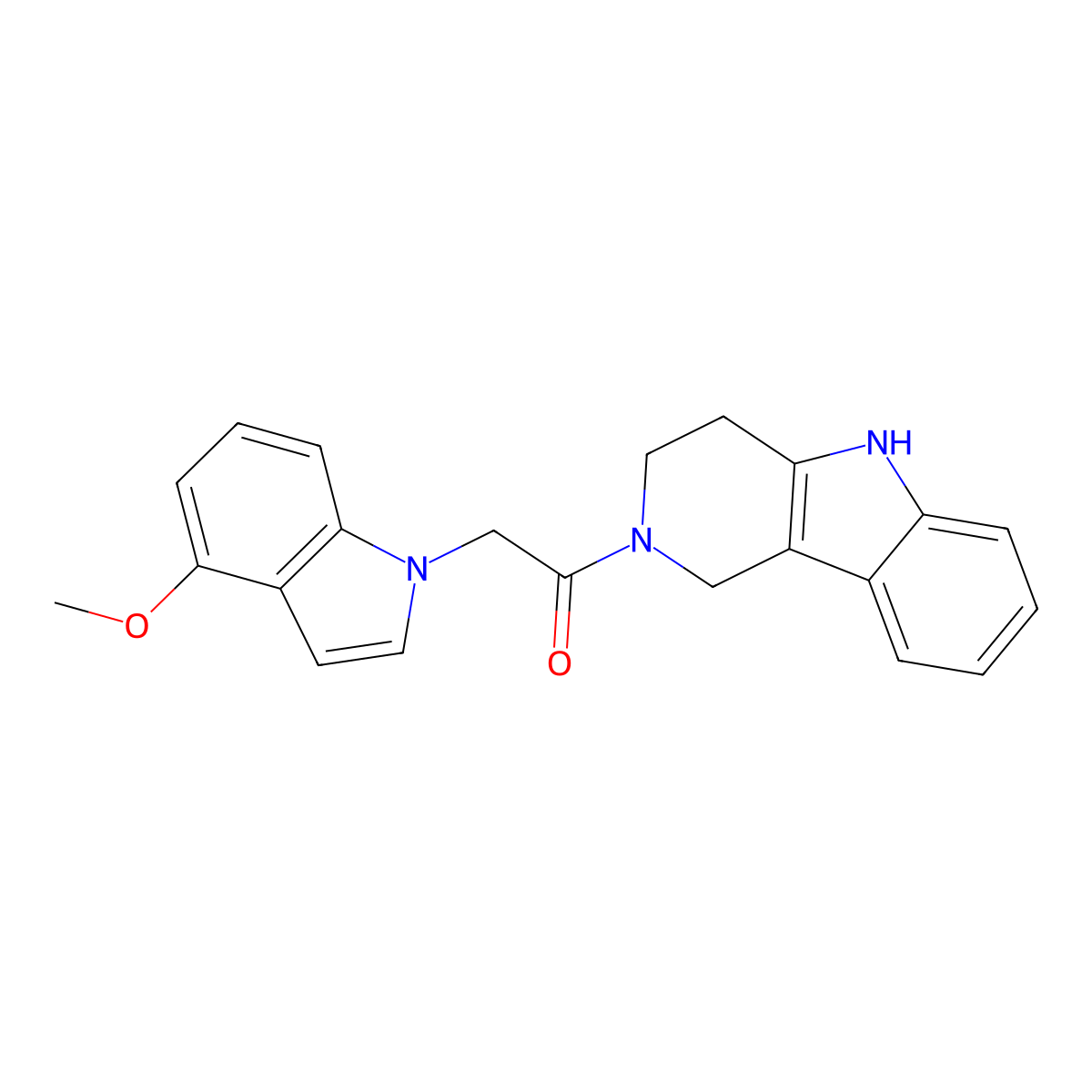 2-(4-methoxy-1H-indol-1-yl)-1-(1,3,4,5-tetrahydro-2H-pyrido[4,3-b]indol-2-yl)ethanone molecular structure, CAS 1351682-87-5