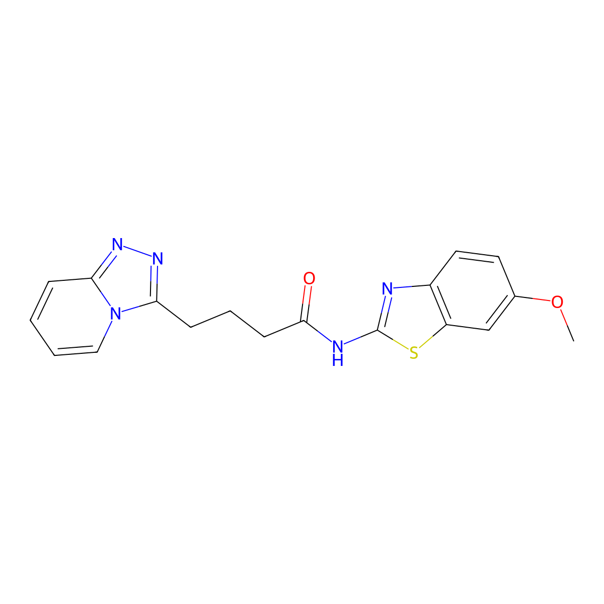 4-([1,2,4]triazolo[4,3-a]pyridin-3-yl)-N-(6-methoxybenzo[d]thiazol-2-yl)butanamide molecular structure, CAS 1351682-88-6