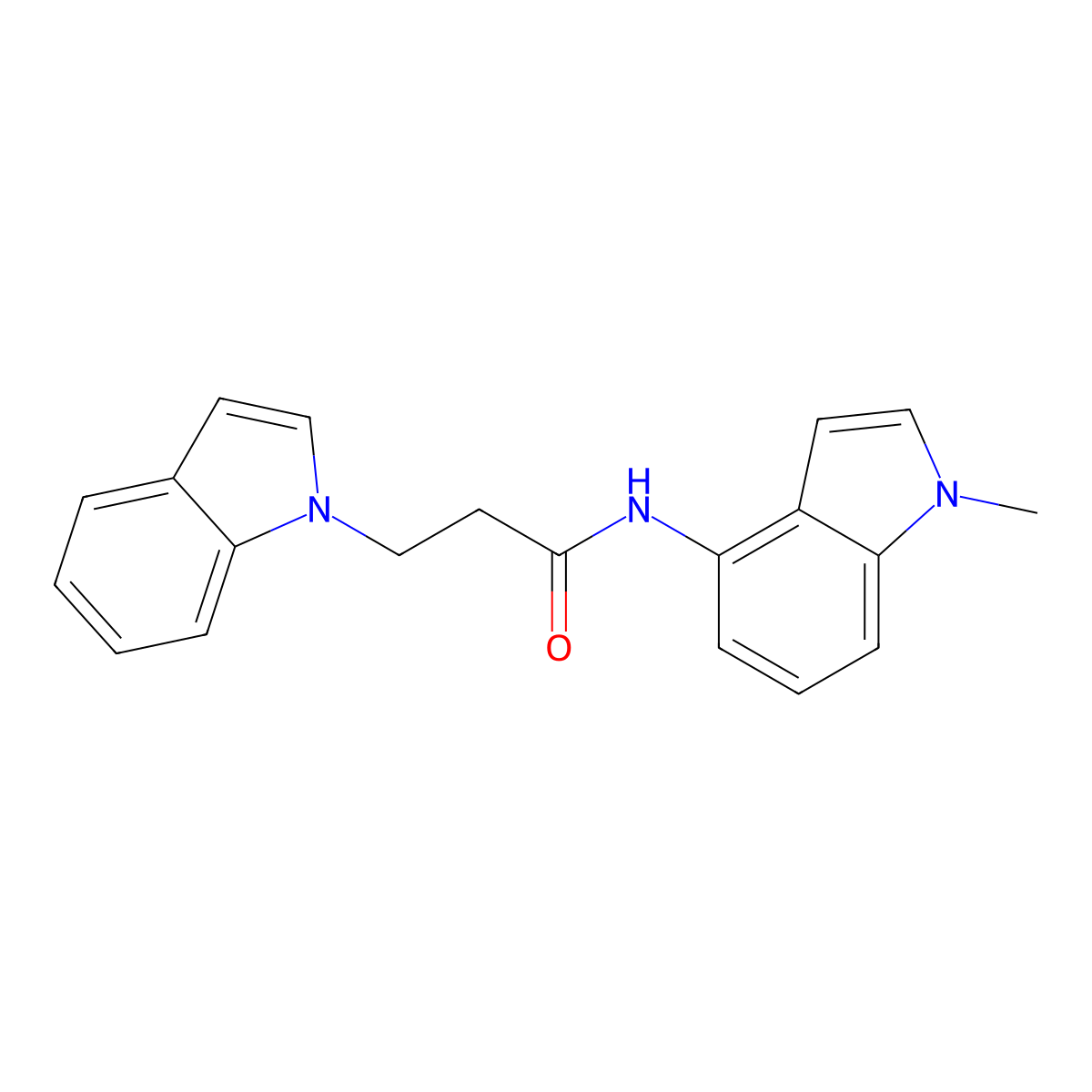 3-(1H-indol-1-yl)-N-(1-methyl-1H-indol-4-yl)propanamide molecular structure, CAS 1351682-91-1