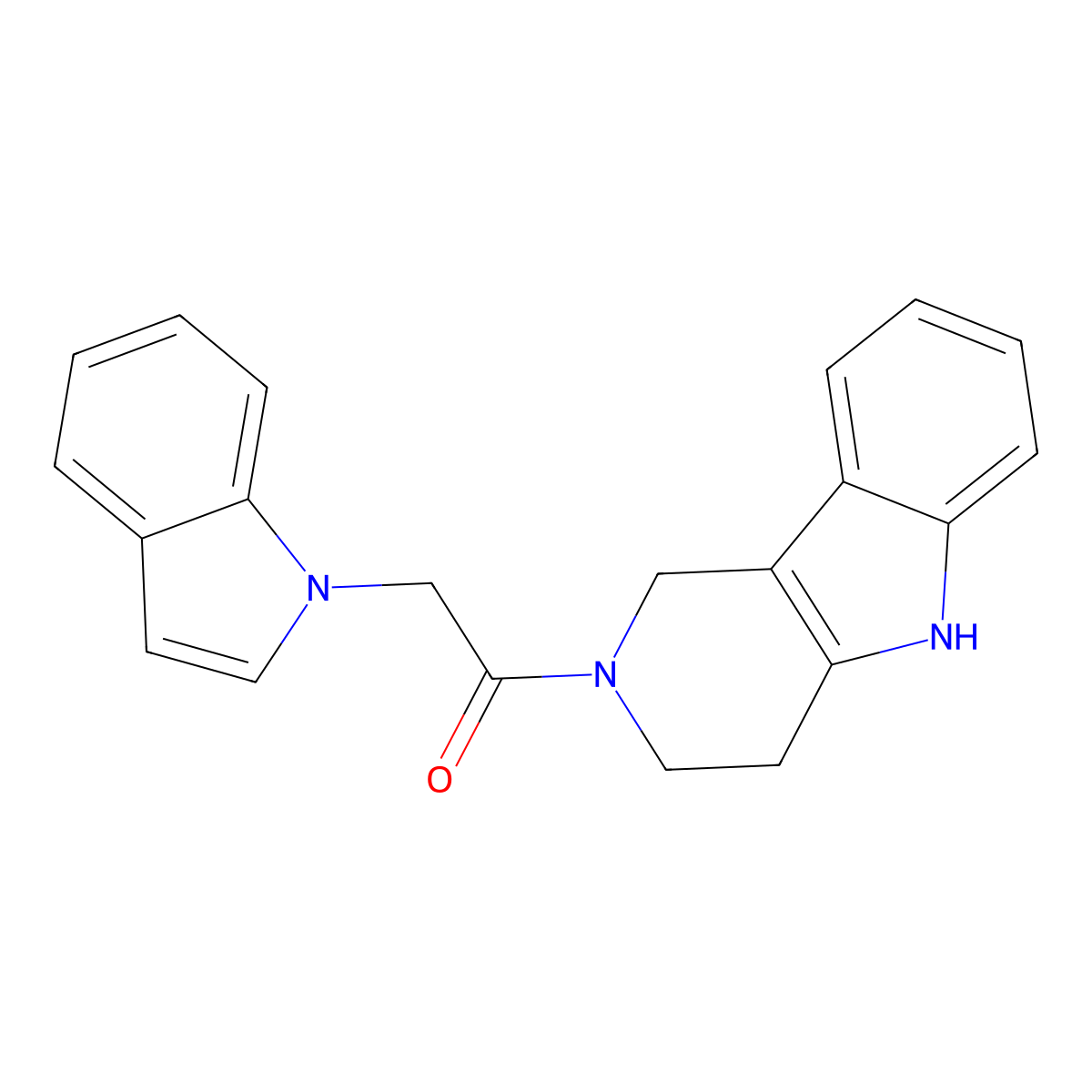 2-(1H-indol-1-yl)-1-(1,3,4,5-tetrahydro-2H-pyrido[4,3-b]indol-2-yl)ethanone molecular structure, CAS 1351682-99-9