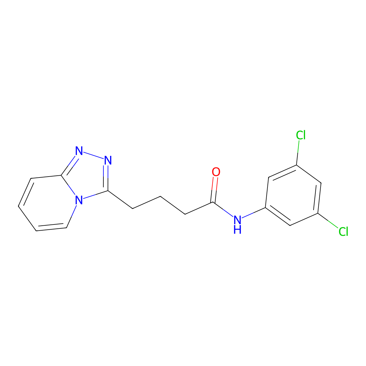 4-([1,2,4]triazolo[4,3-a]pyridin-3-yl)-N-(3,5-dichlorophenyl)butanamide molecular structure, CAS 1351683-01-6